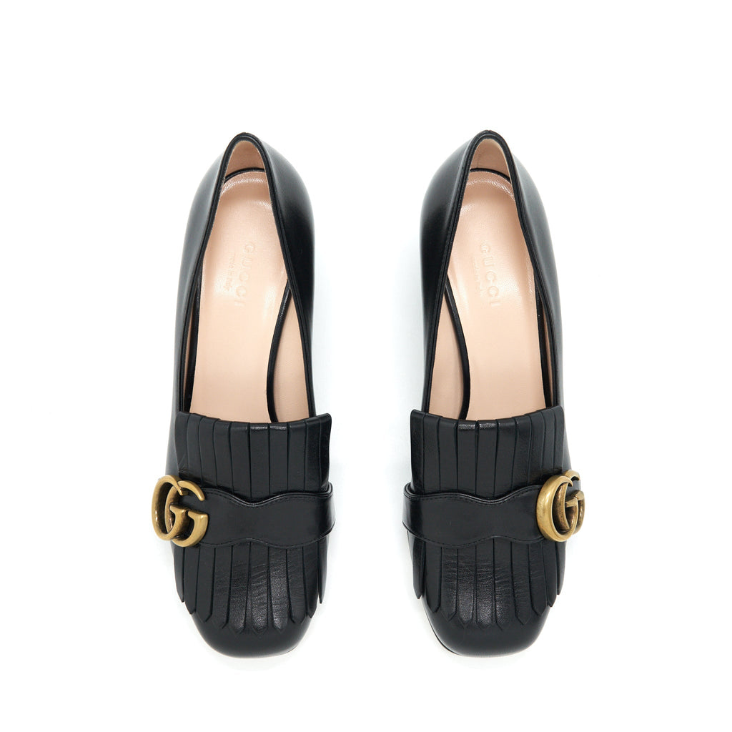 GUCCI LEATHER MID-HEEL PUMP