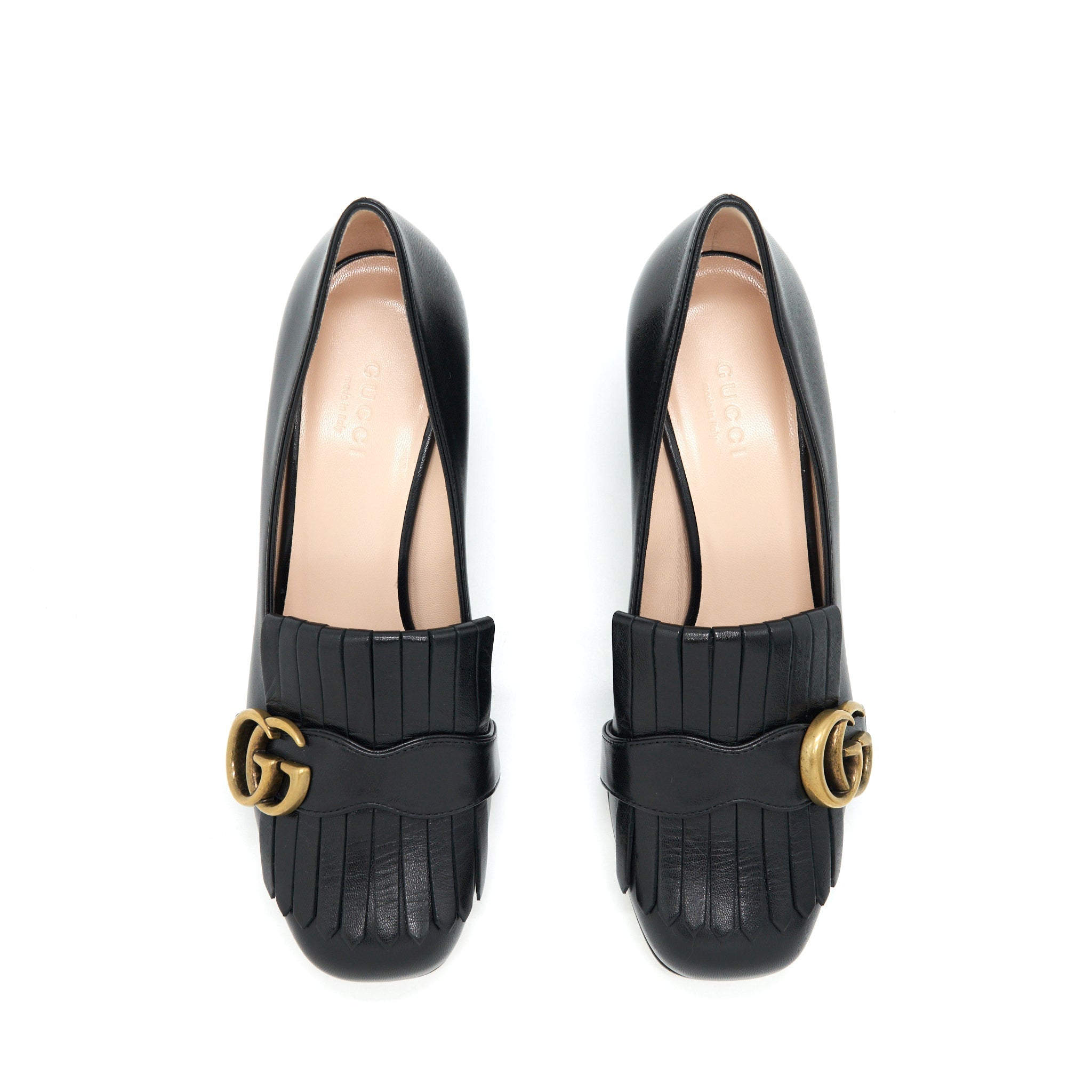 GUCCI LEATHER MID-HEEL PUMP