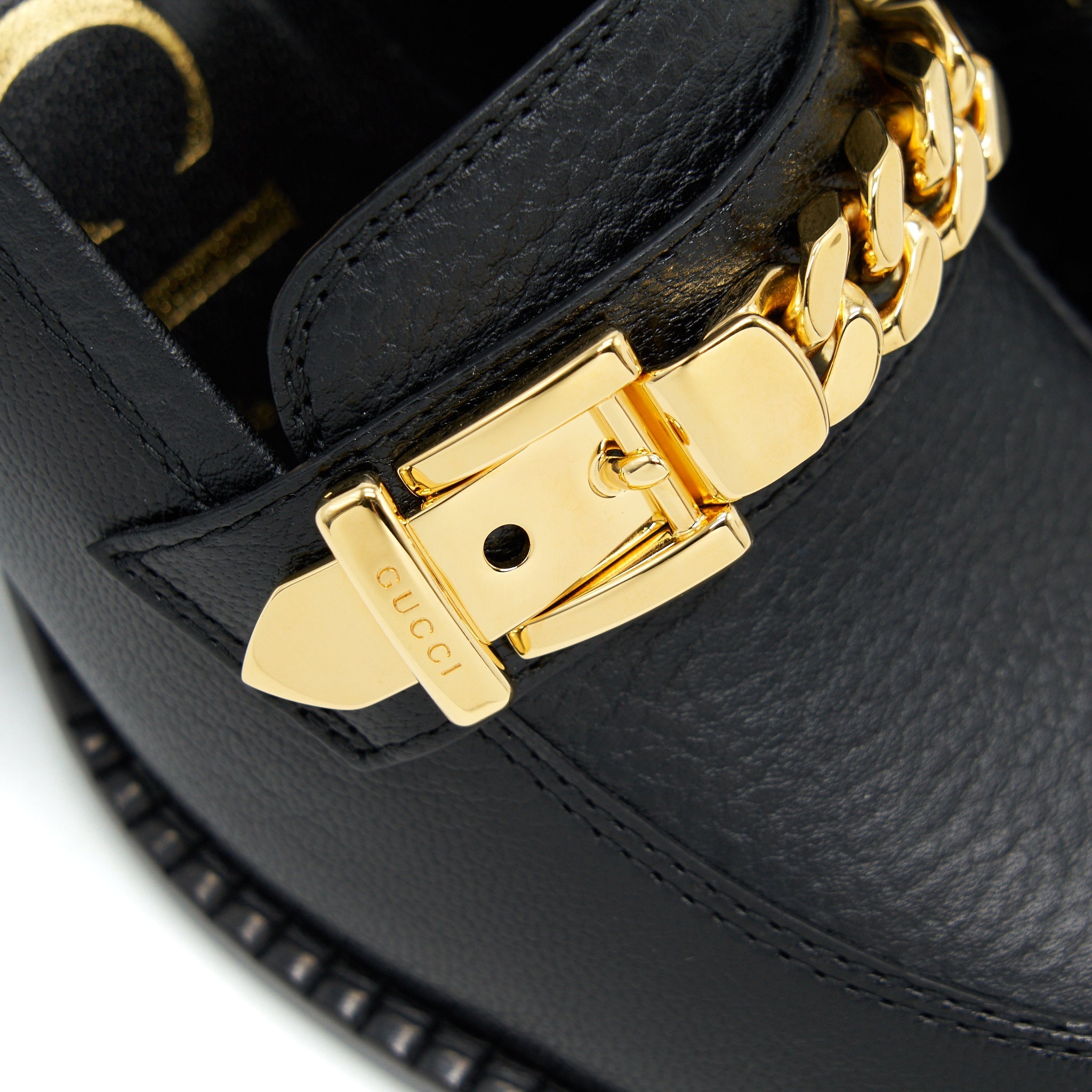 GUCCI SYLVIA MID-HEEL PUMP BLACK GHW