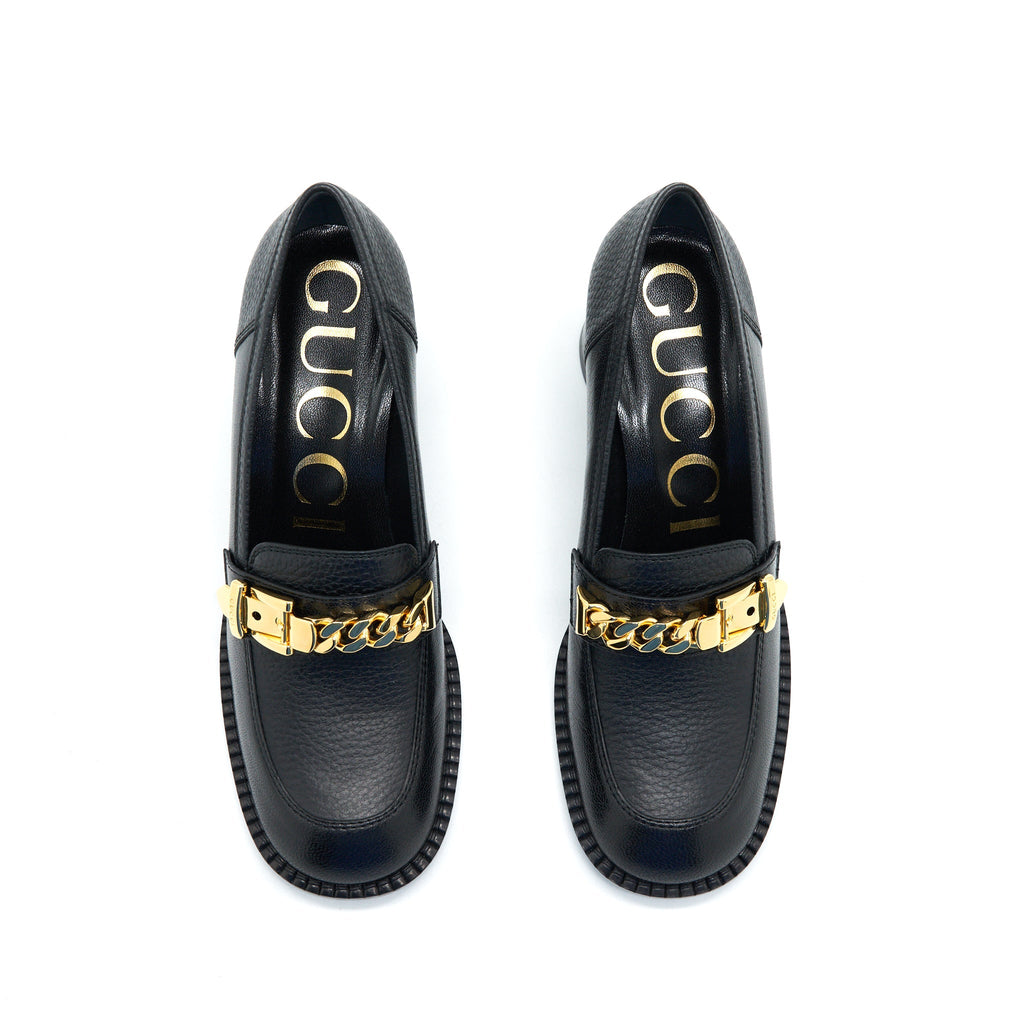 GUCCI SYLVIA MID-HEEL PUMP BLACK GHW