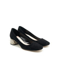 MIUMIU SUEDE CRYSTAL HEEL PUMPS