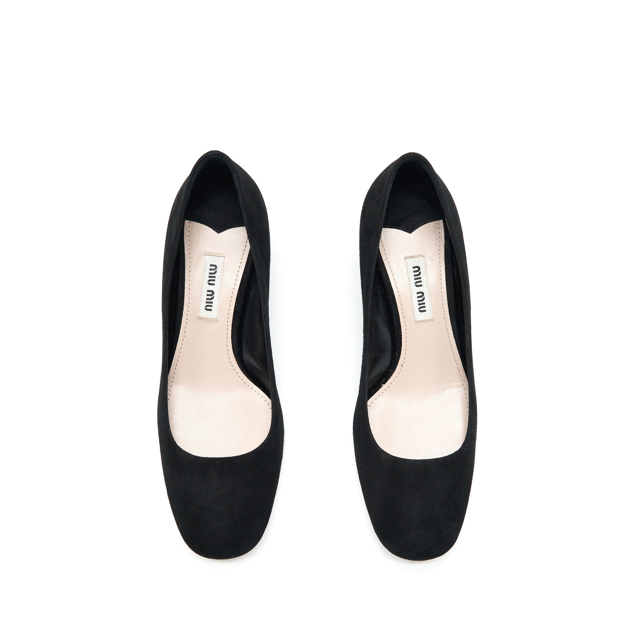 MIUMIU SUEDE CRYSTAL HEEL PUMPS