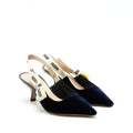 DIOR SLINGBACK PUMP VELVET NAVY