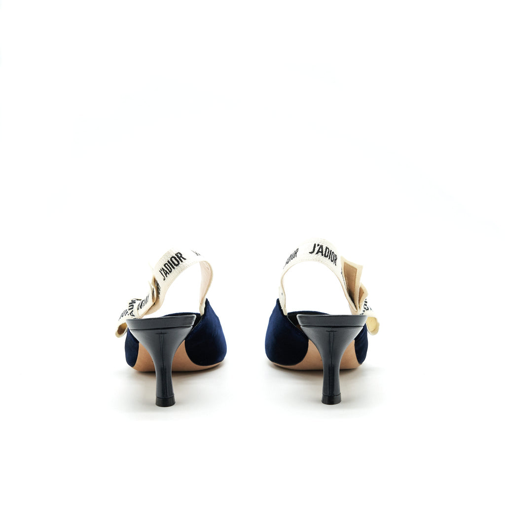 DIOR SLINGBACK PUMP VELVET NAVY
