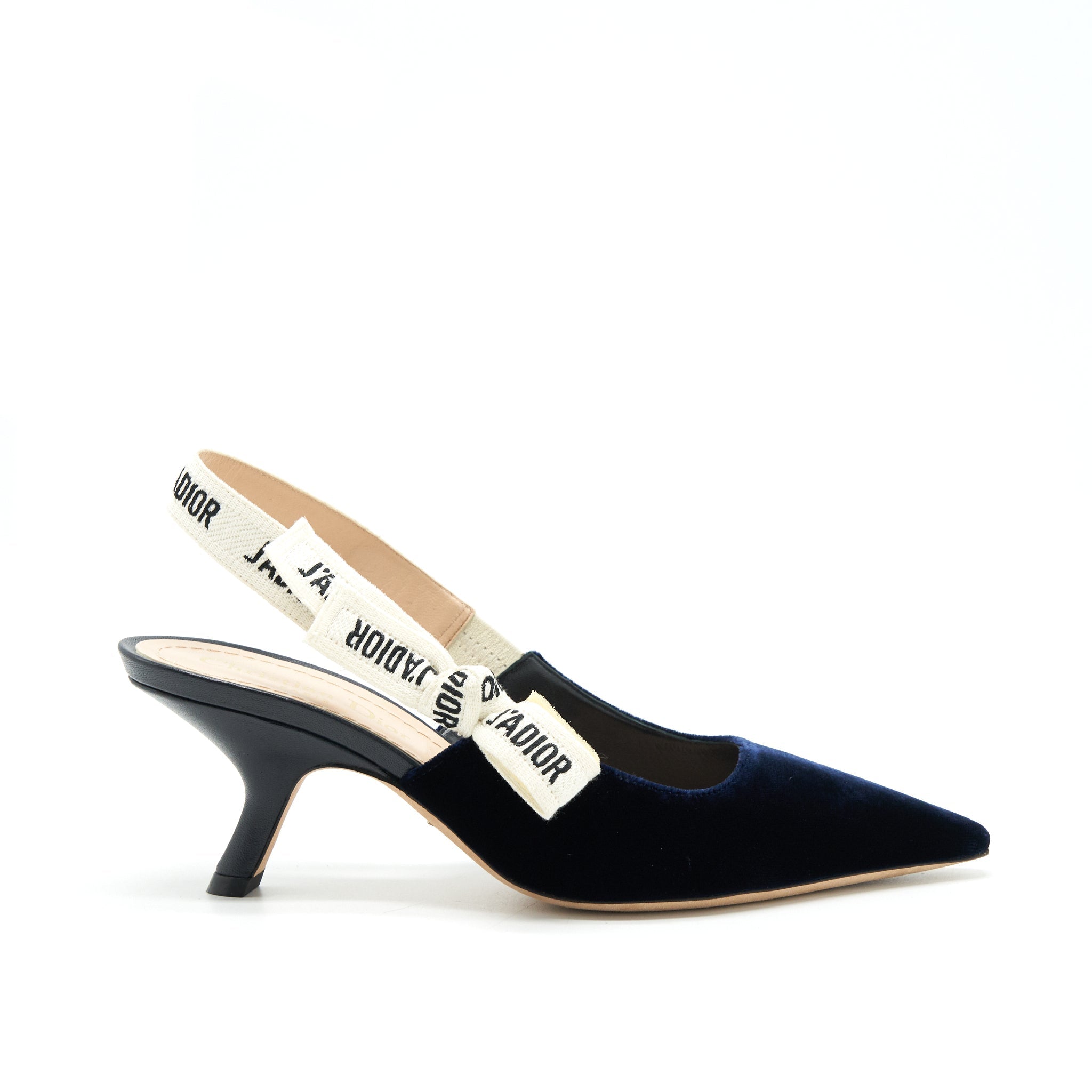 DIOR SLINGBACK PUMP VELVET NAVY