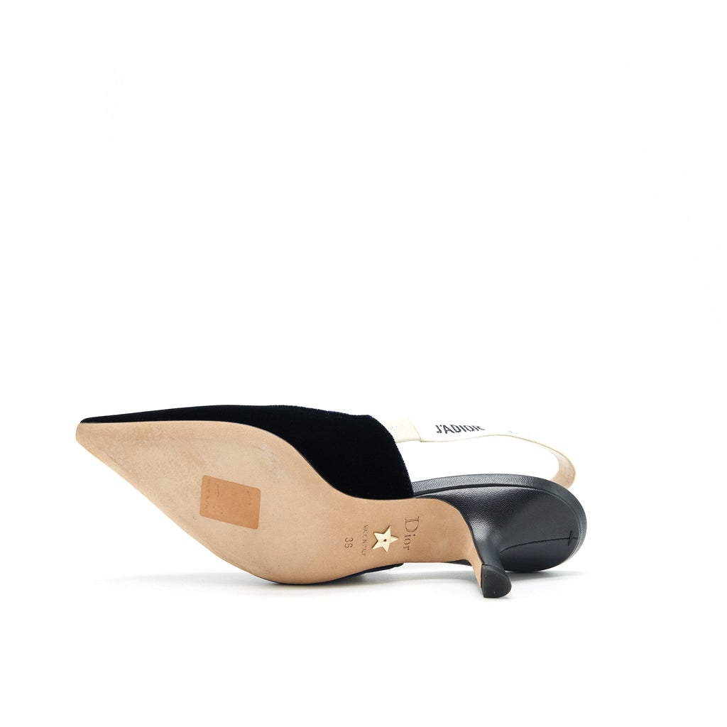 DIOR SLINGBACK PUMP VELVET NAVY