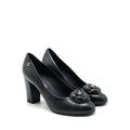 CHANEL C CAMELLIA HEELS BLACK