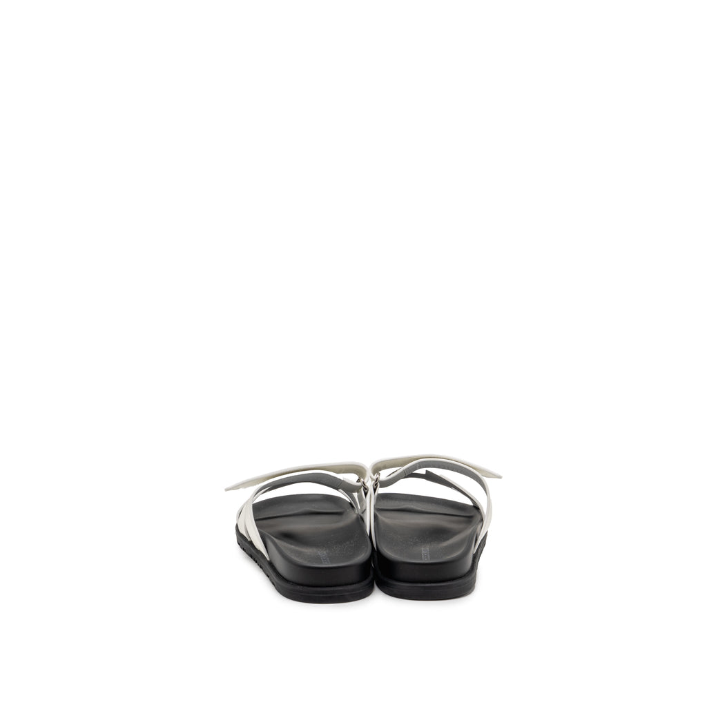 HERMES CHYPRE SANDALS CALFSKIN WHITE SHW