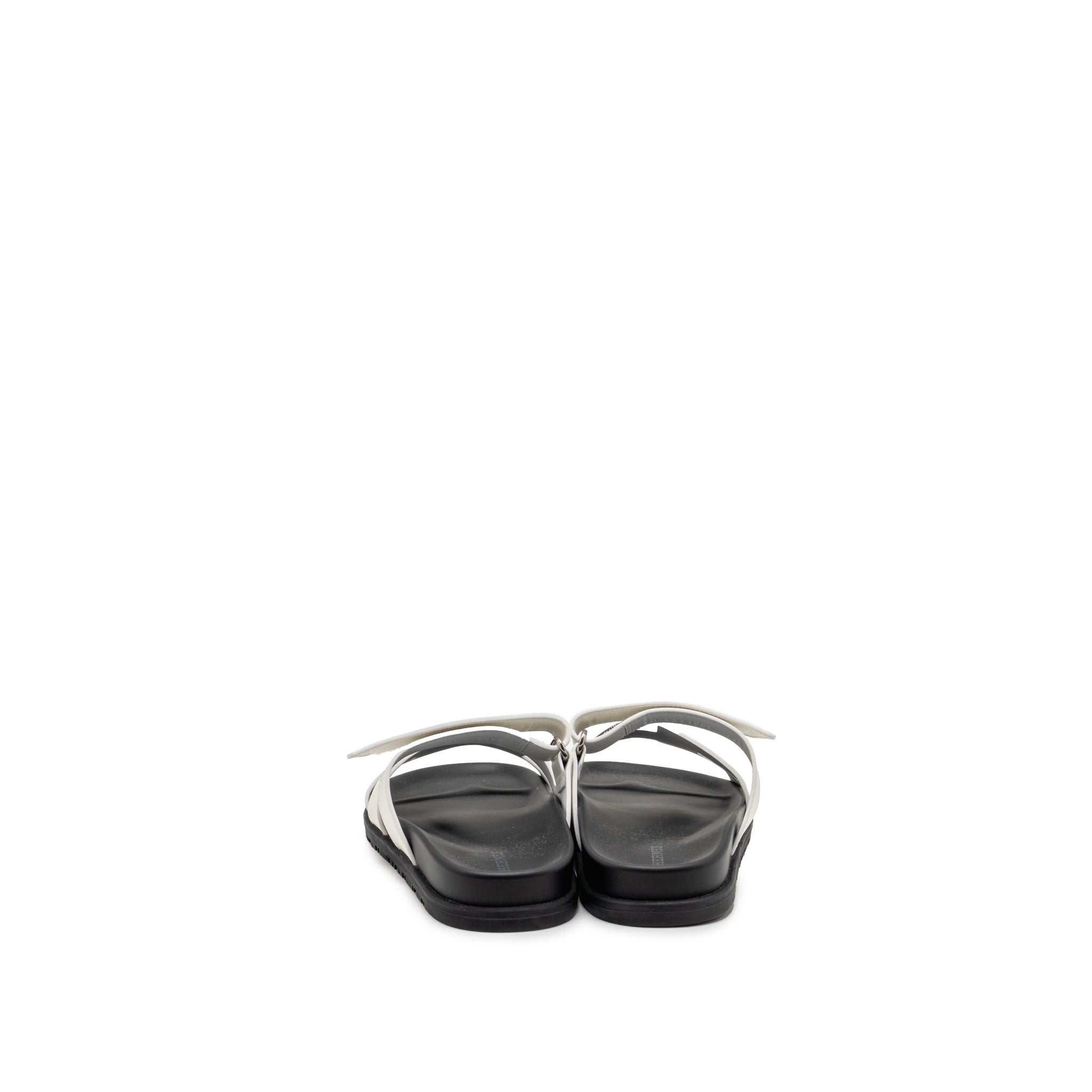 HERMES CHYPRE SANDALS CALFSKIN WHITE SHW