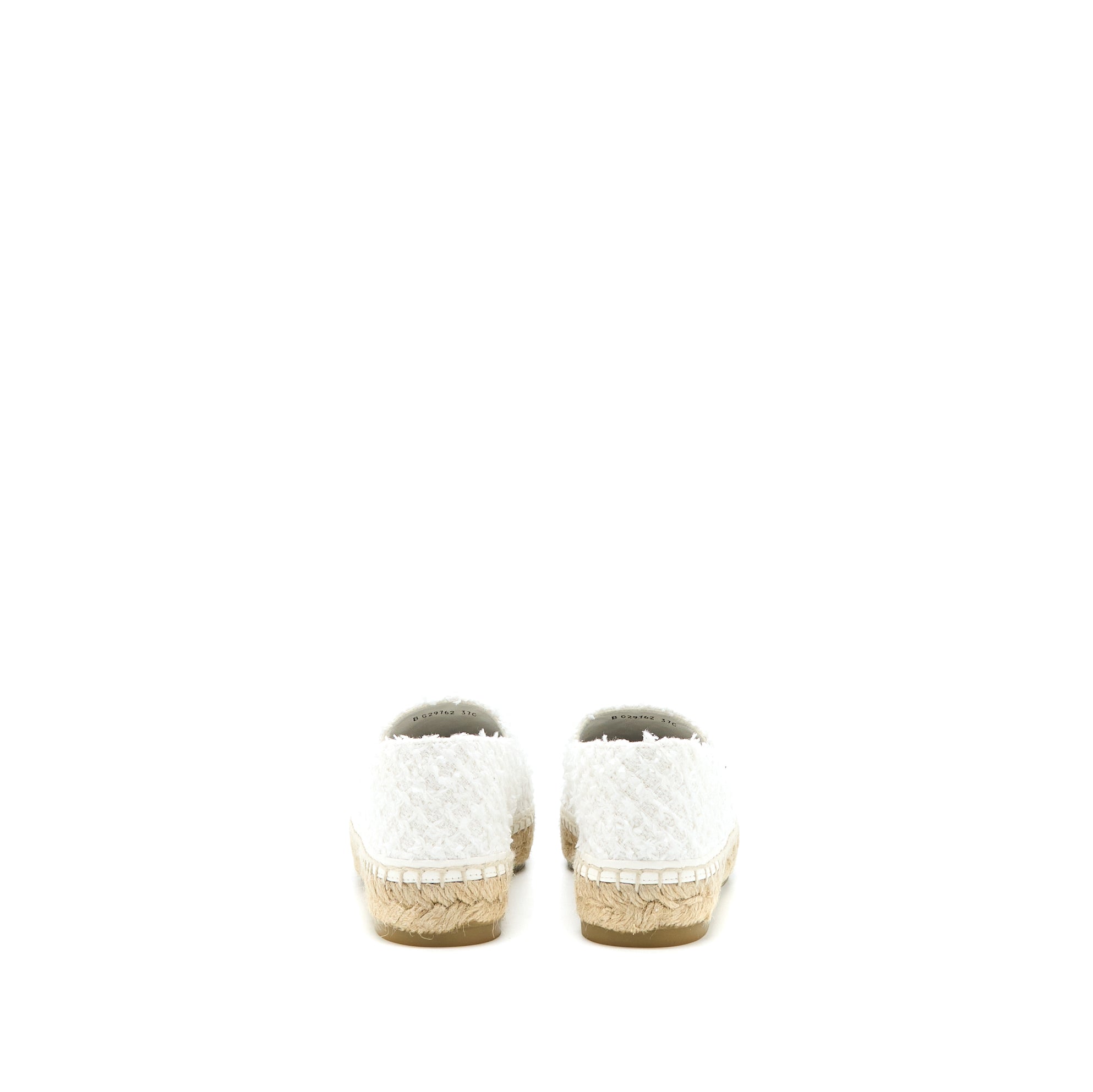 CHANEL ESPADRILLES COTTON/TWEED WHITE/BLACK