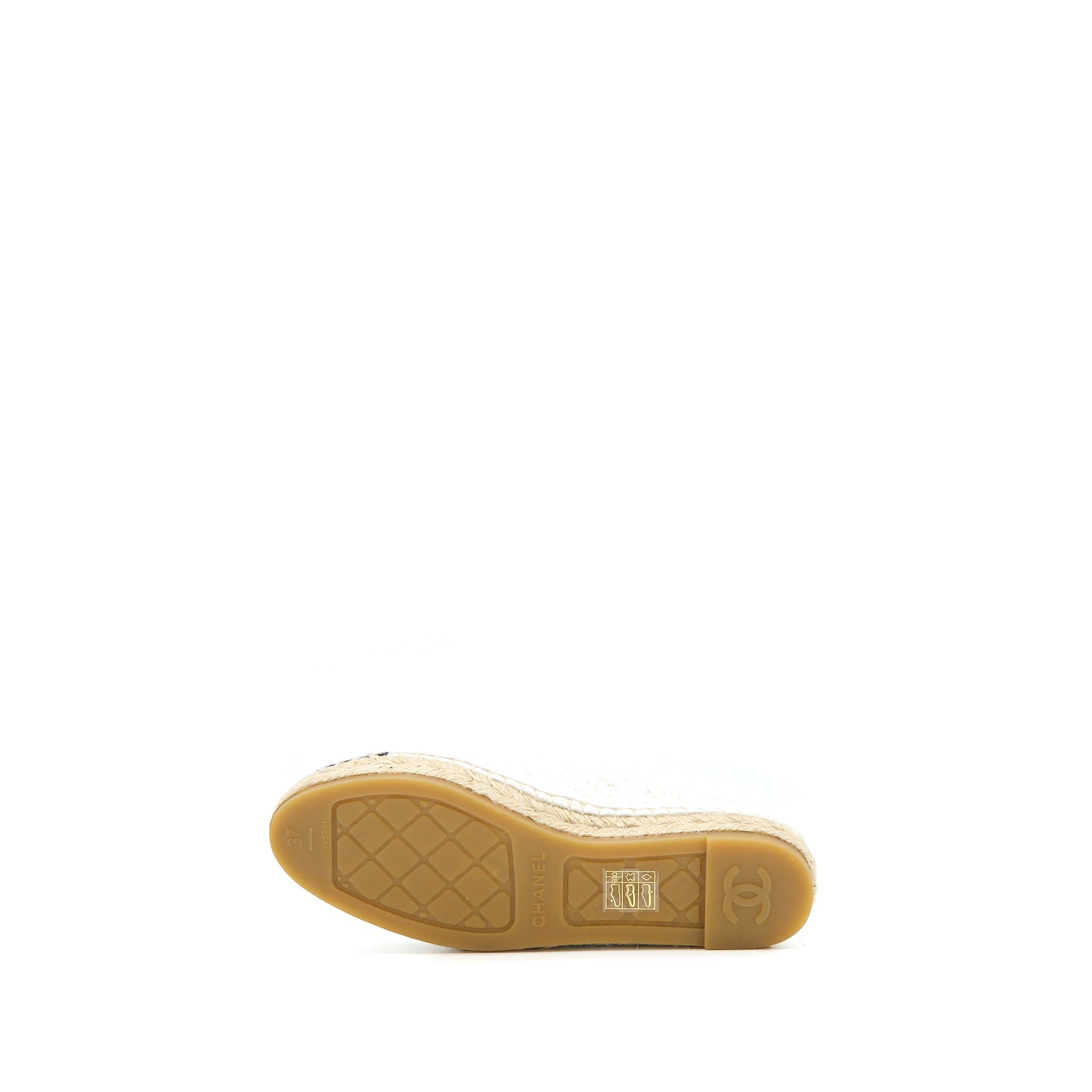 CHANEL ESPADRILLES COTTON/TWEED WHITE/BLACK