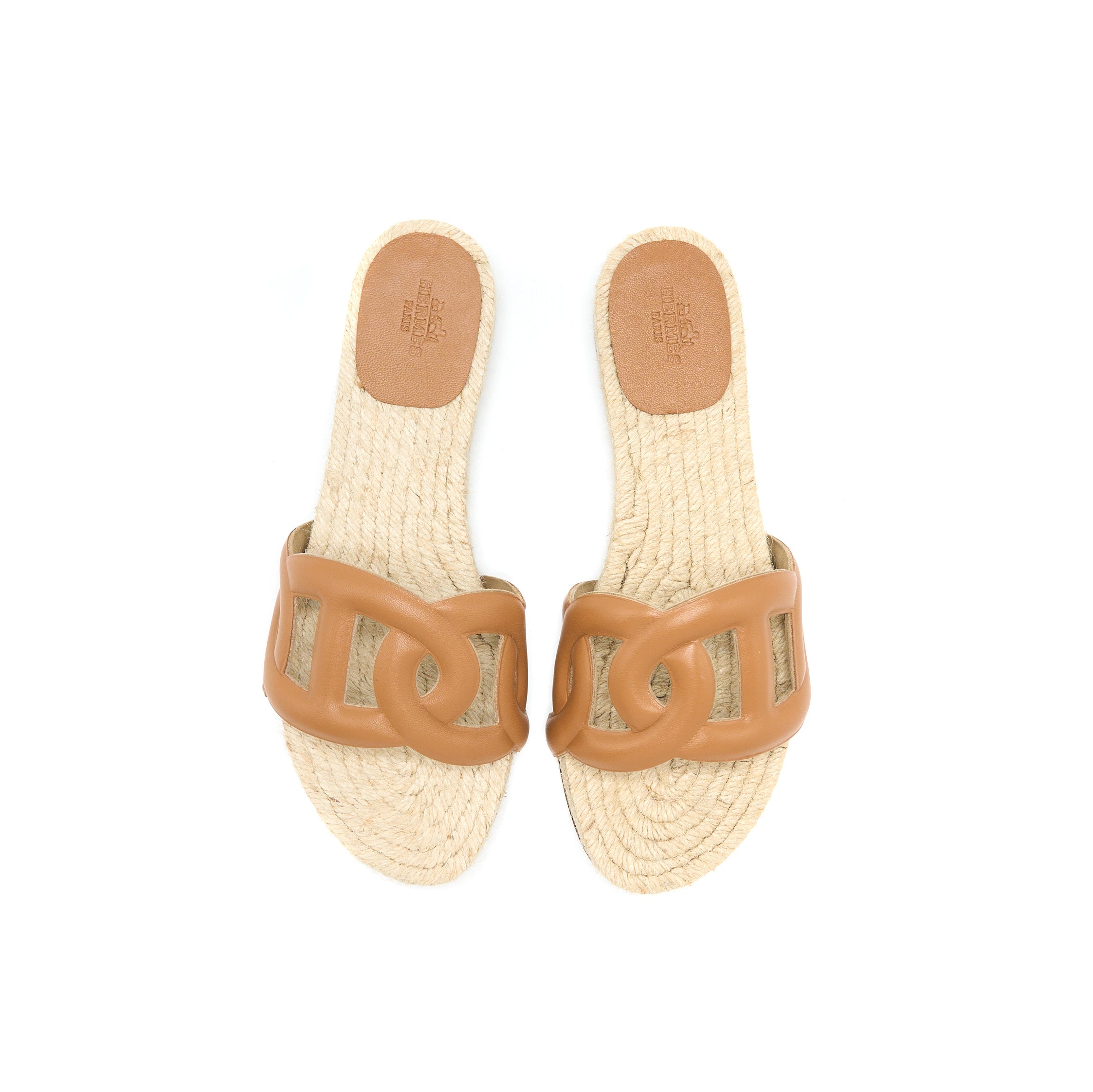 HERMES ESPADRILLES FAMOSA SENDAL NAPPA NATUREL