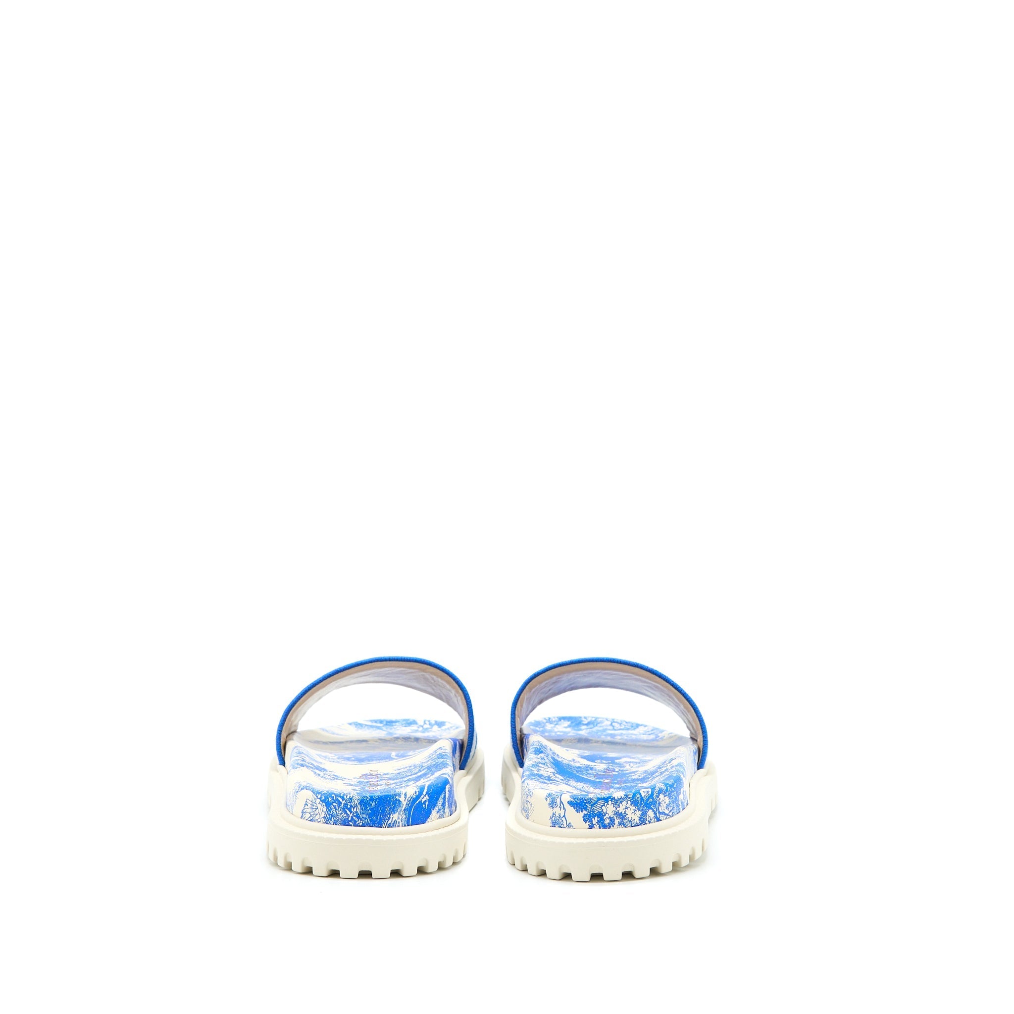 DIOR SANDAL BLUE EMBROIDERED COTTON BLUE/WHITE
