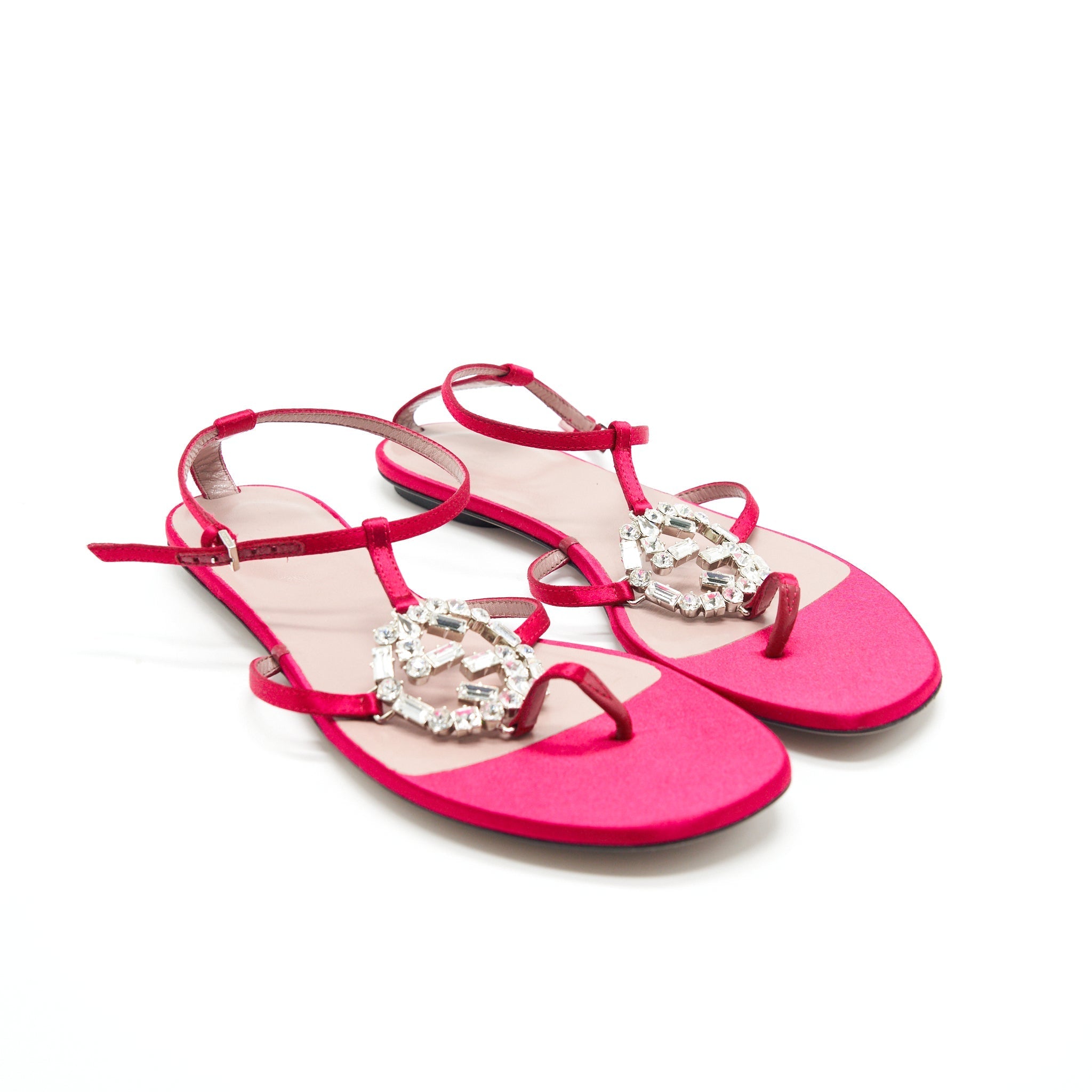 GUCCI GG CRYSTAL LOGO SANDAL