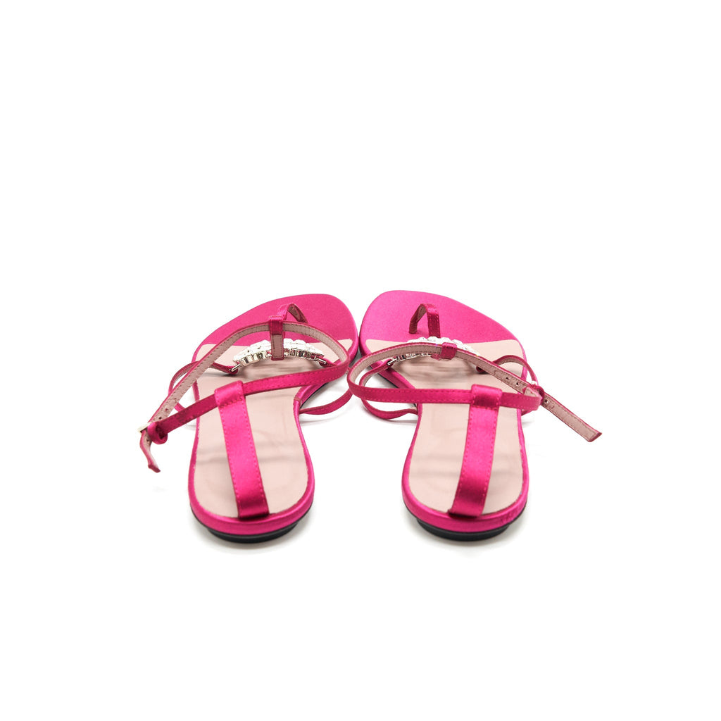 GUCCI GG CRYSTAL LOGO SANDAL