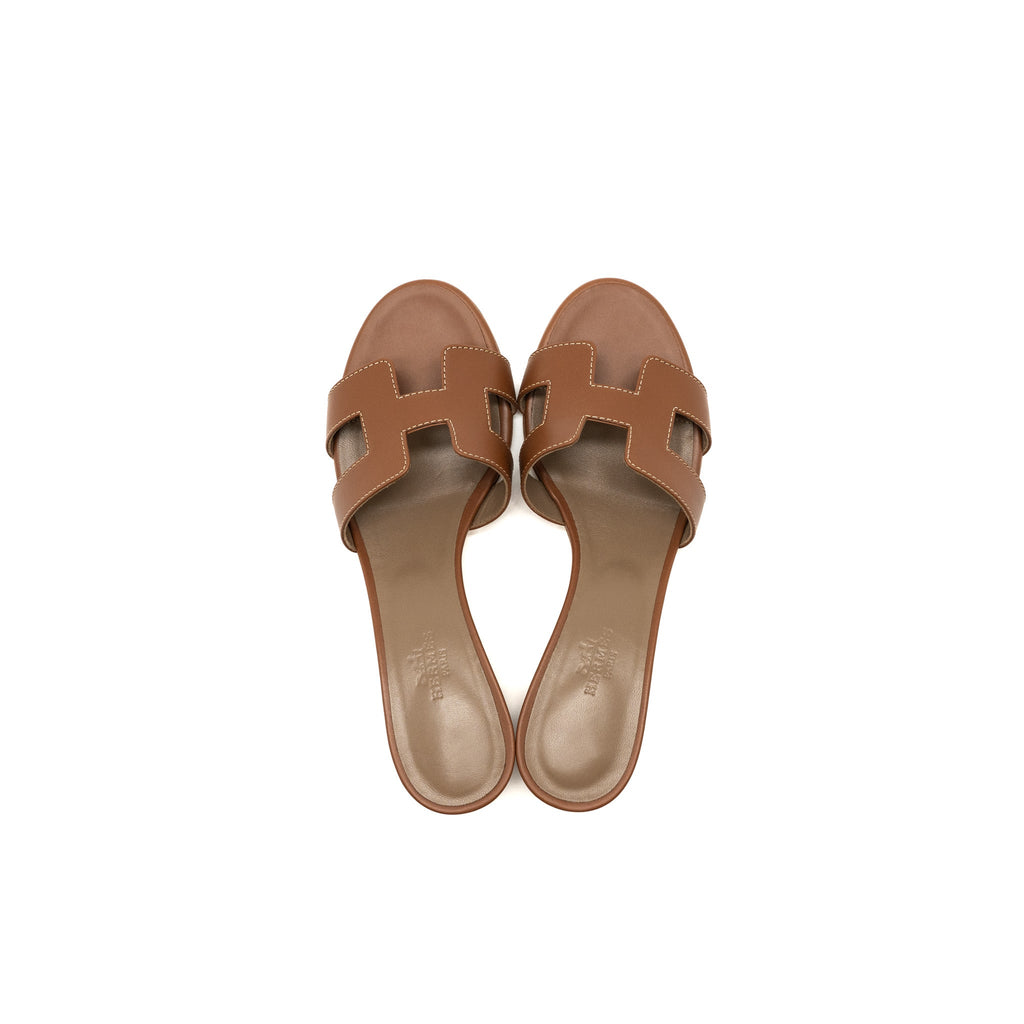 HERMES OASIS SANDAL CALFSKIN GOLD