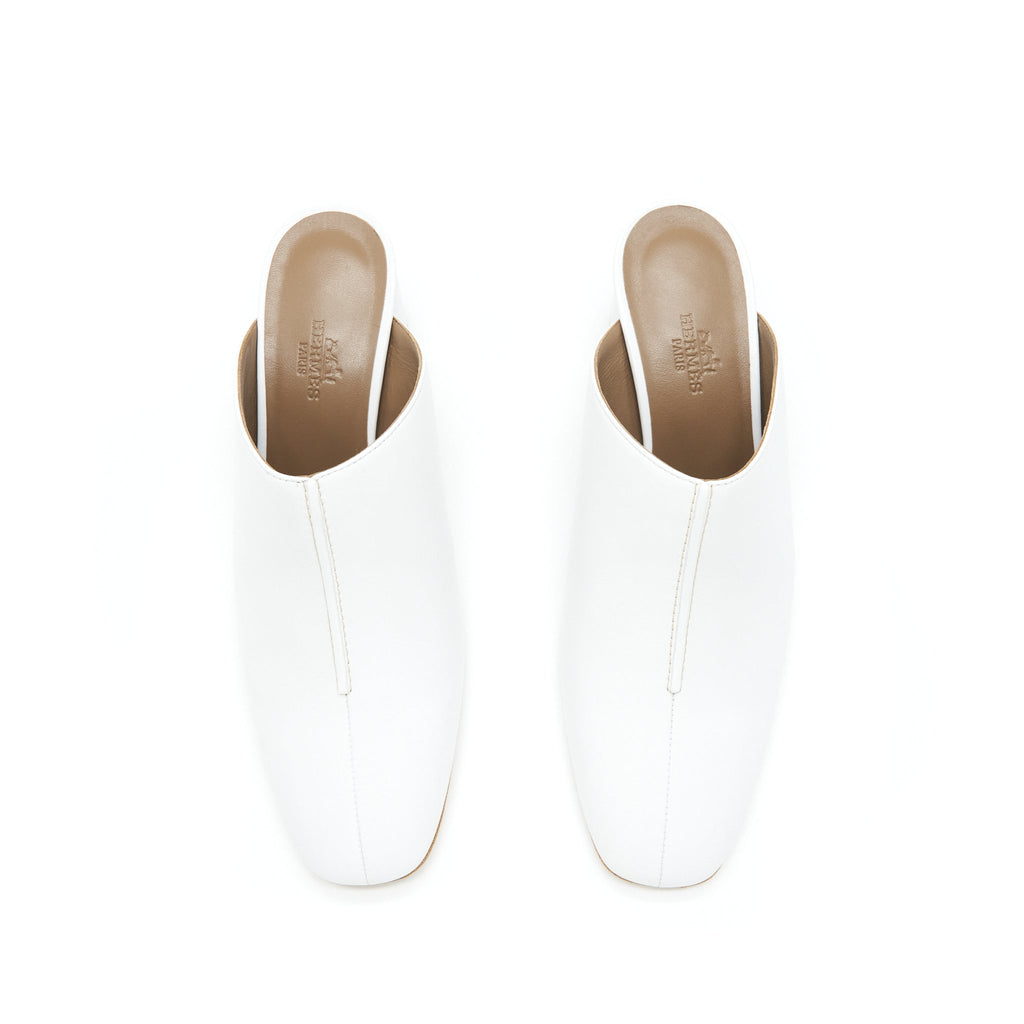 HERMES MULES BLANC
