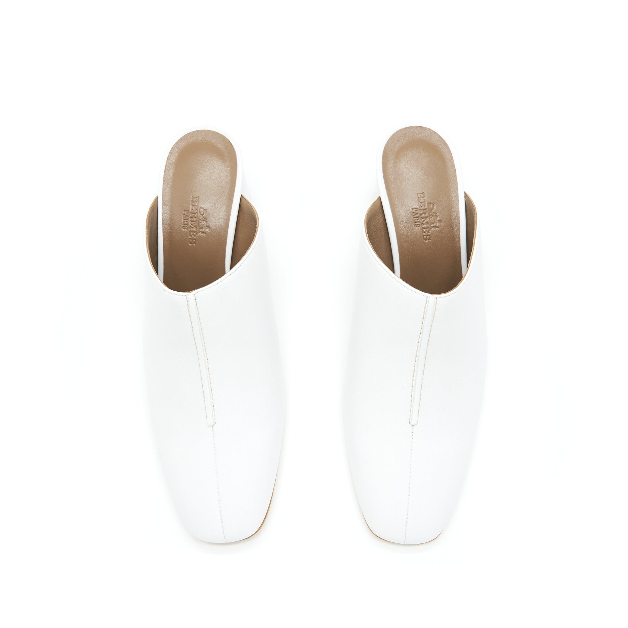 HERMES MULES BLANC
