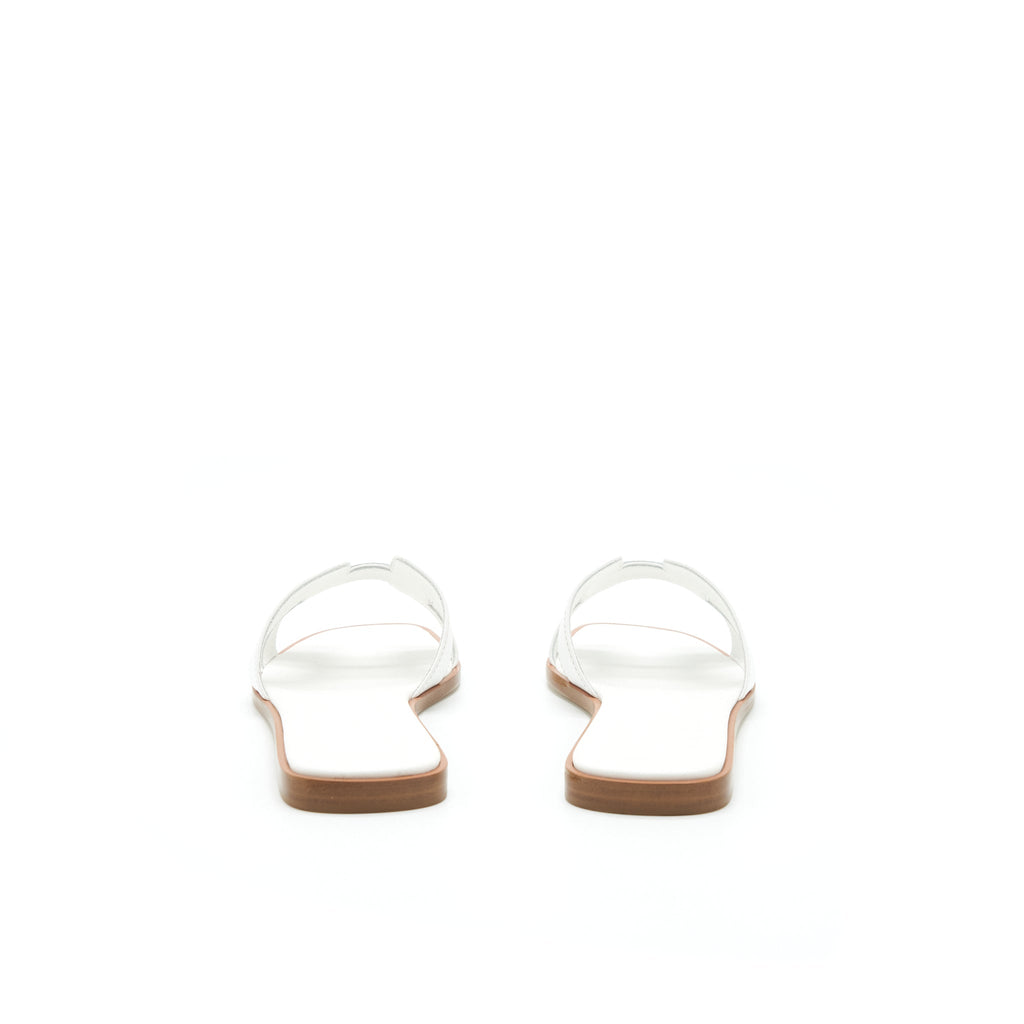 HERMES ORAN SANDALS BOX LEATHER BLANC
