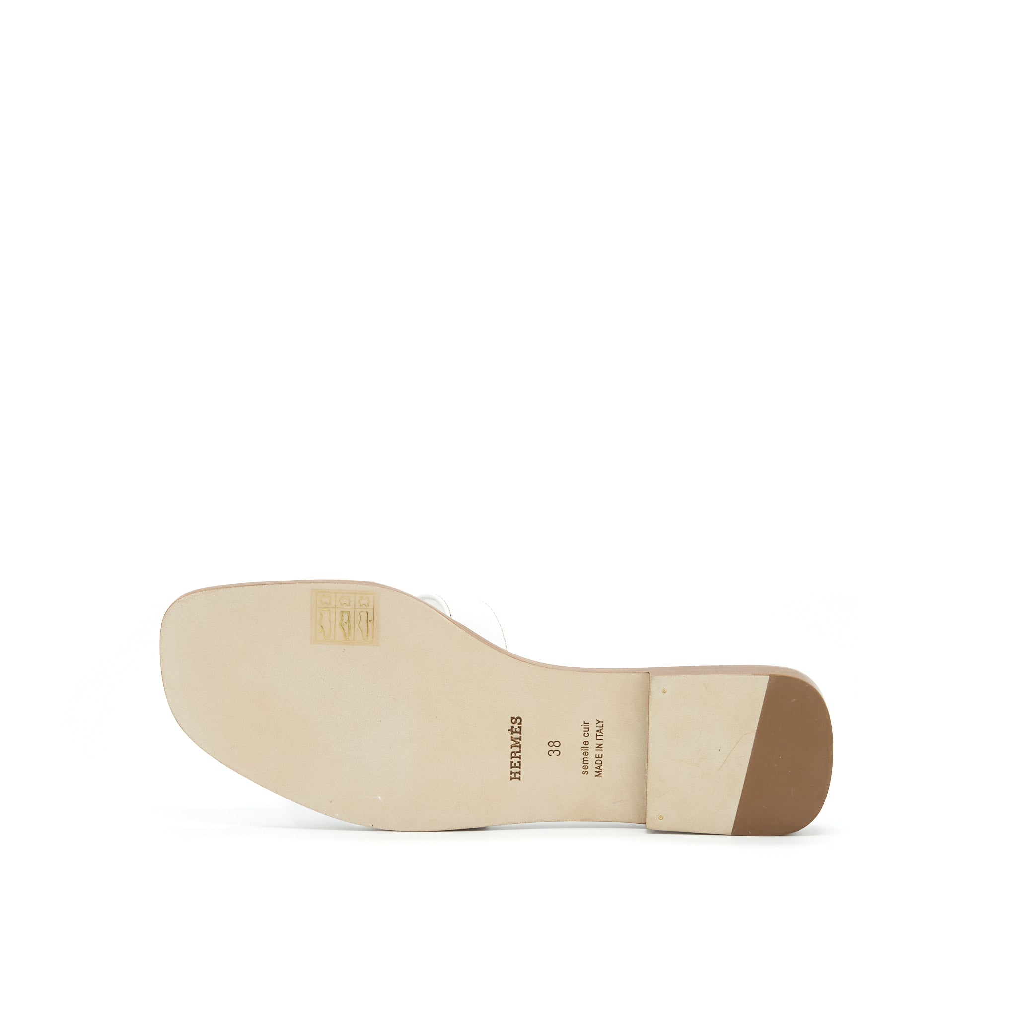 HERMES ORAN SANDALS BOX LEATHER BLANC