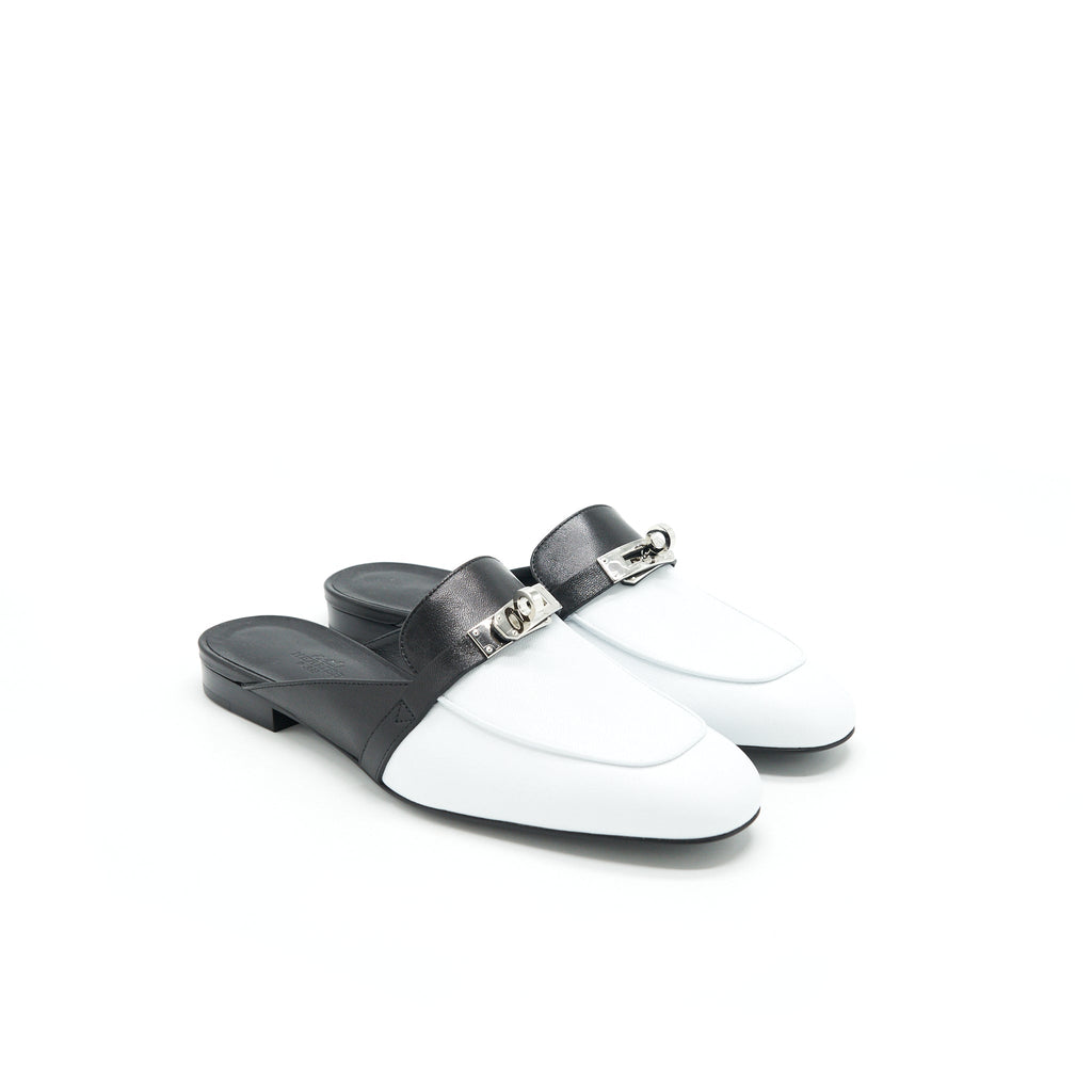 HERMES OZ MULE BLANC / NOIR