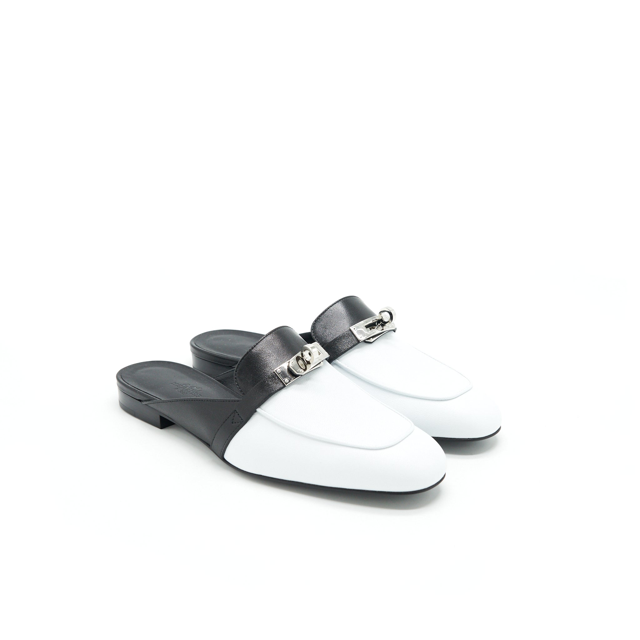 HERMES OZ MULE BLANC / NOIR