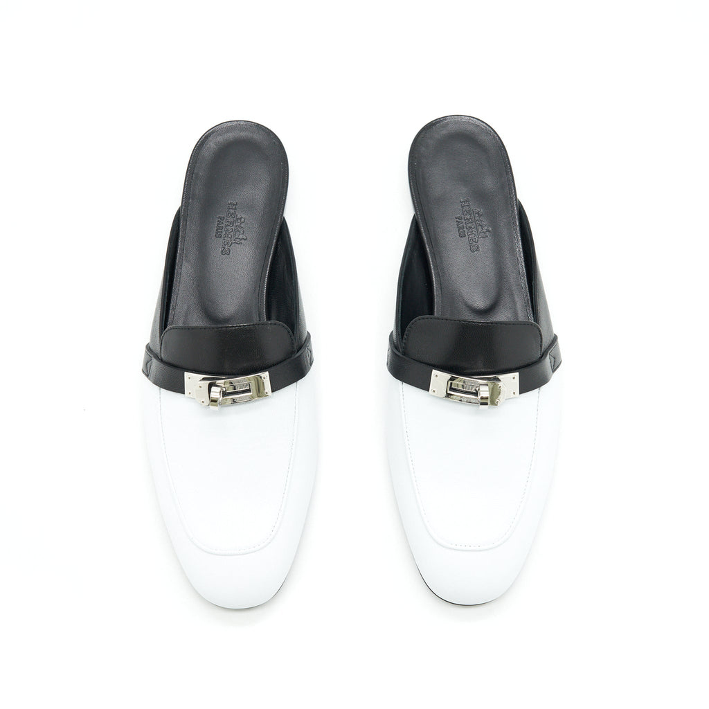 HERMES OZ MULE BLANC / NOIR