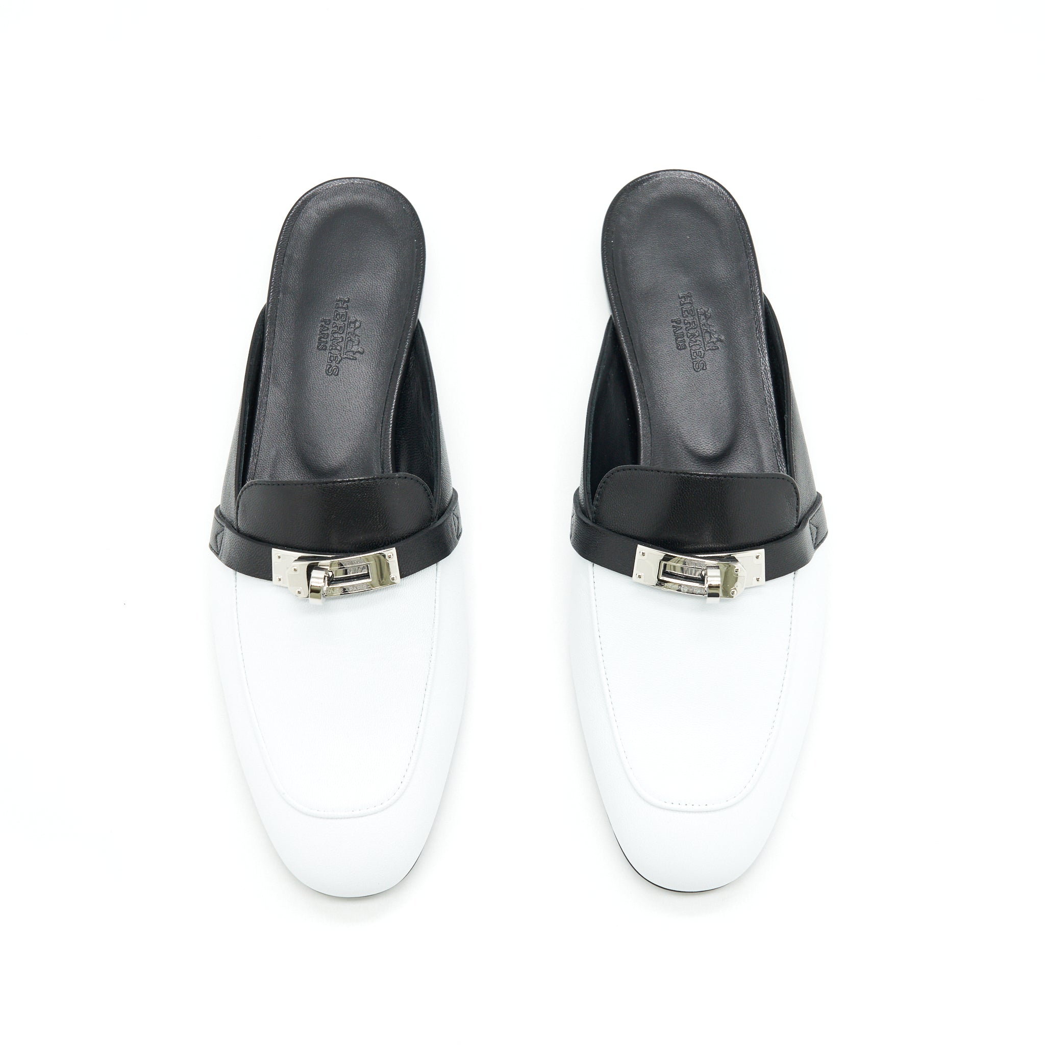 HERMES OZ MULE BLANC / NOIR