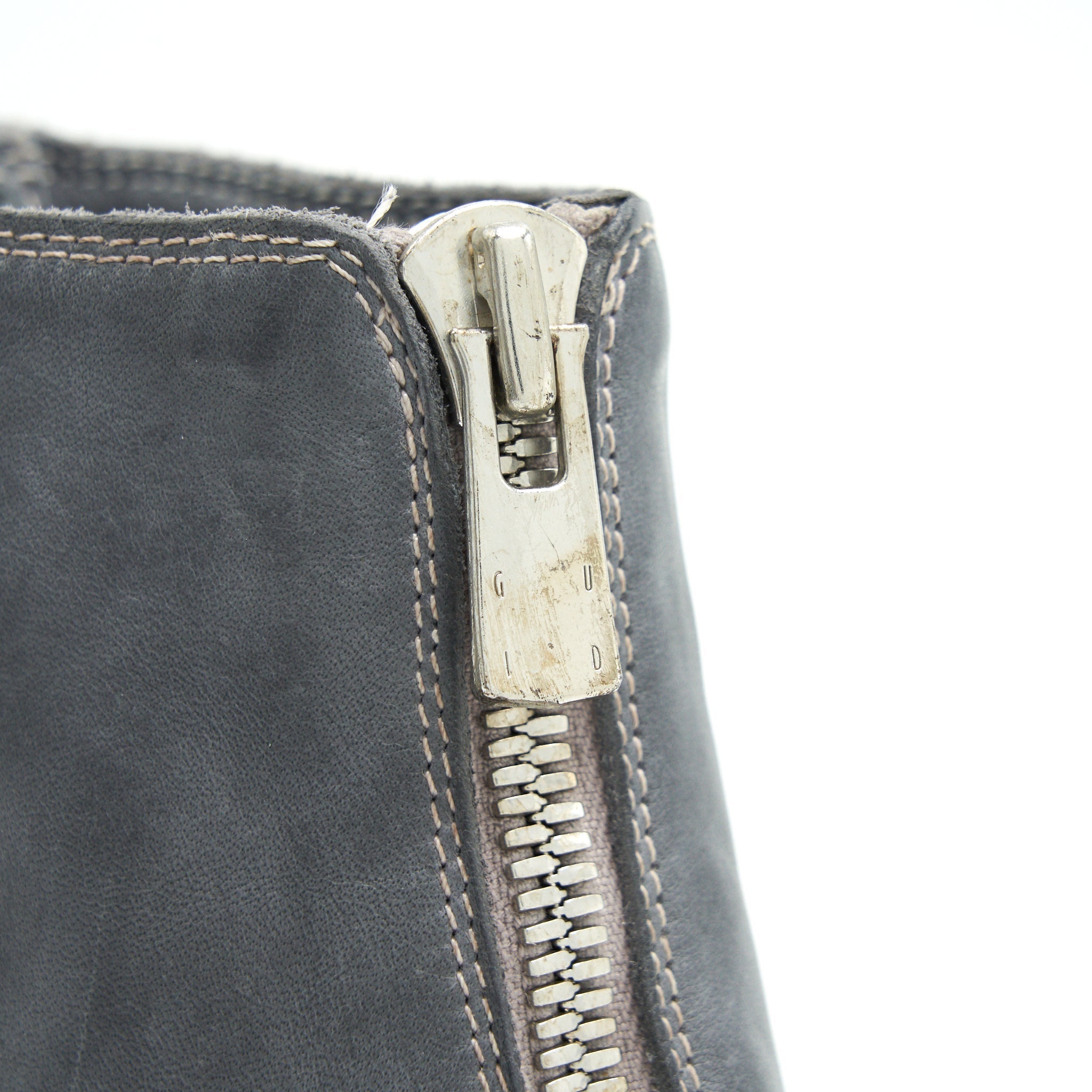 GUIDI PL1 FRONT ZIPPER ANKLE BOOTS GREY