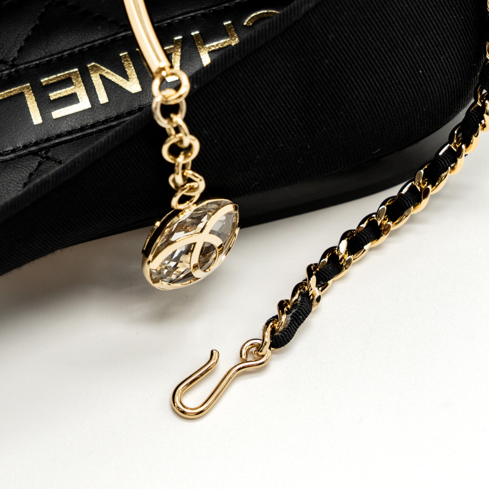 CHANEL BALLERINAS SHOES CANVAS/LEATHER BLACK LGHW