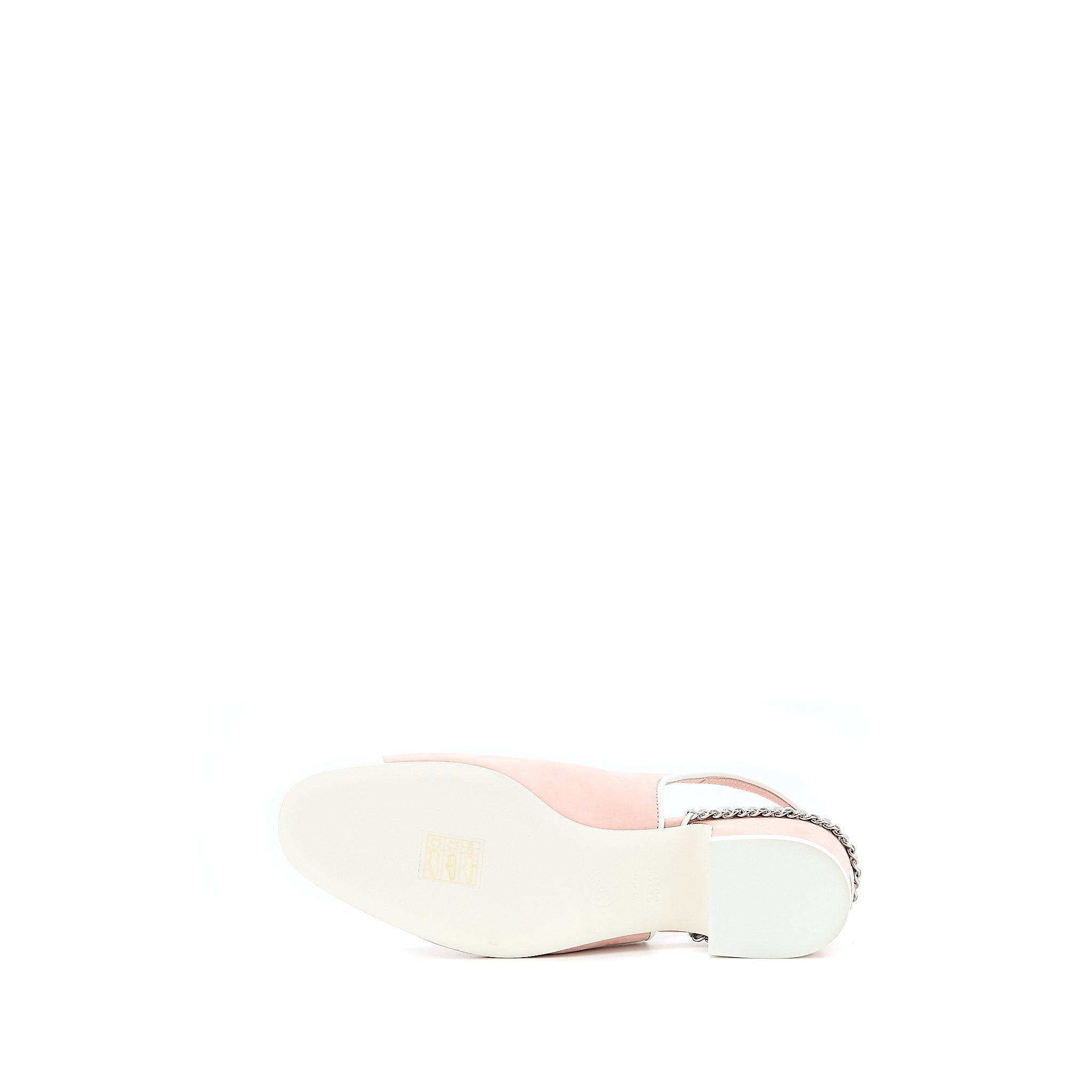 CHANEL SLINGBACK HEEL SUEDE/PATENT PINK/WHITE SHW