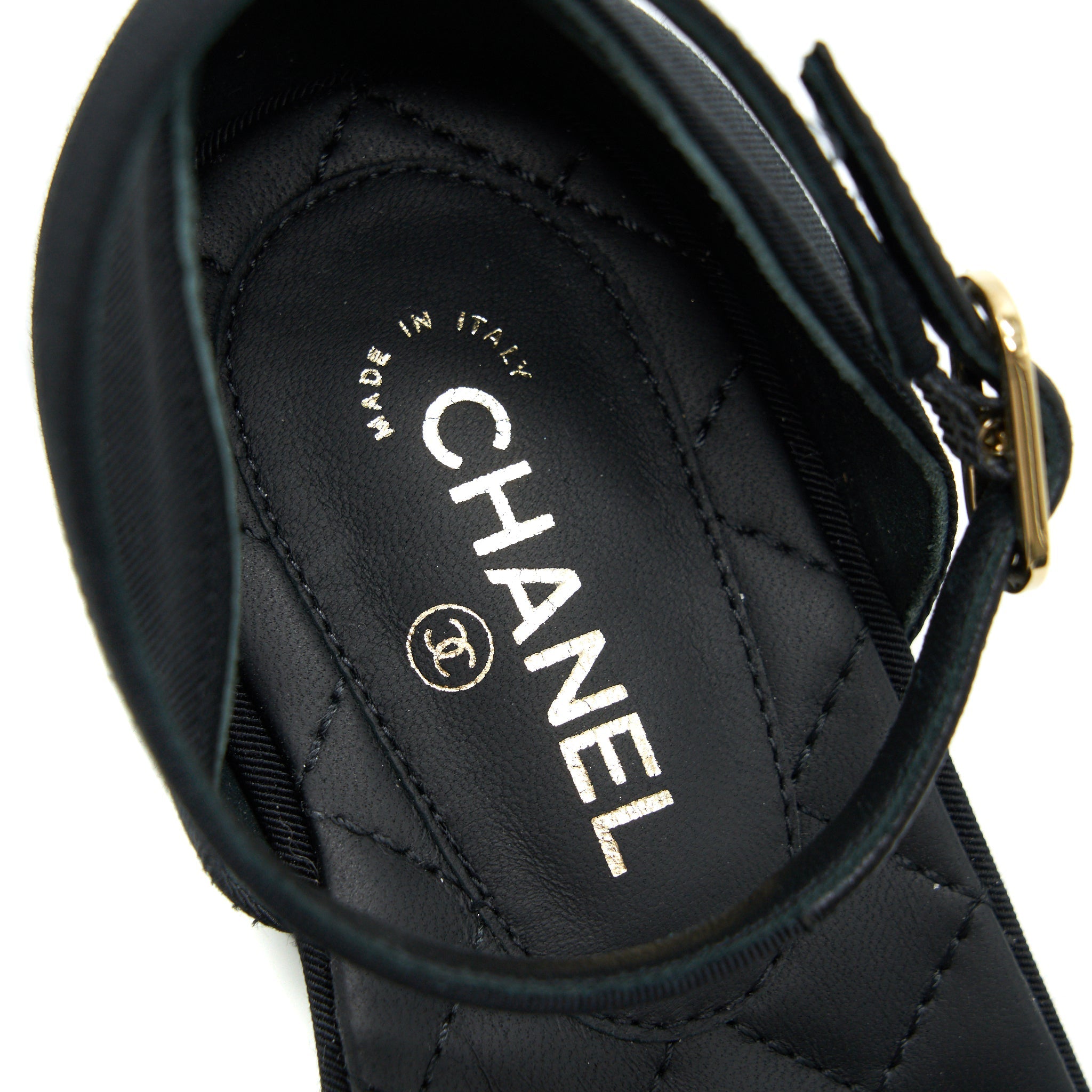 CHANEL BLACK LOW HEEL PUMPS
