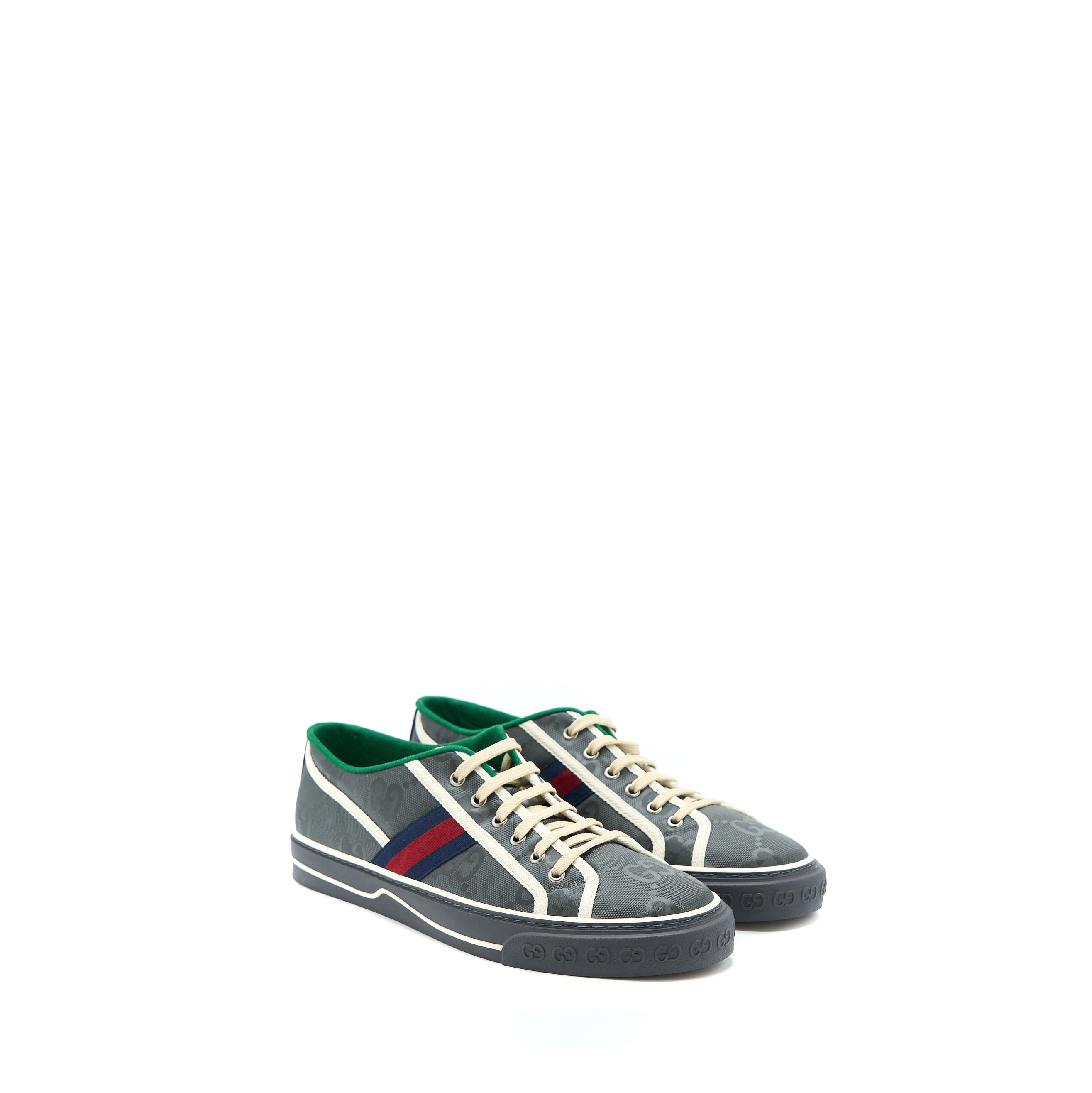 GUCCI MEN‘S SNEAKERS OFF THE GRID WEBBING-TRIMMED MONOGRAMMED ECONYL CANVAS