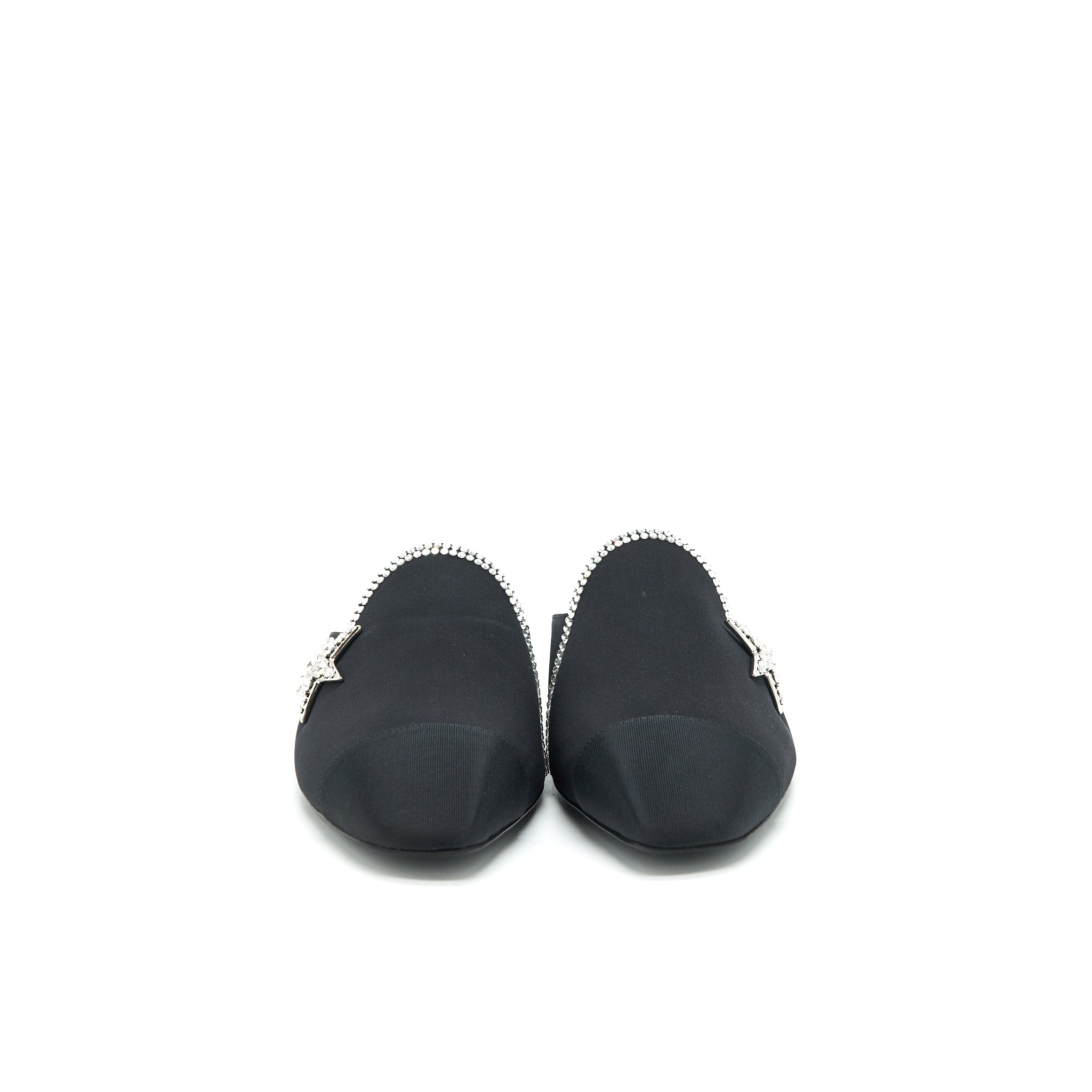 CHANEL STAR VELVET LOAFER BLACK