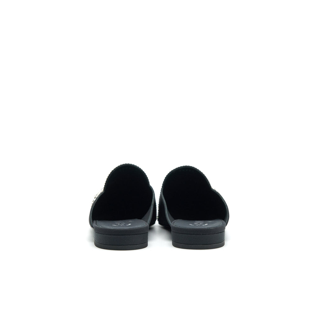 CHANEL STAR VELVET LOAFER BLACK