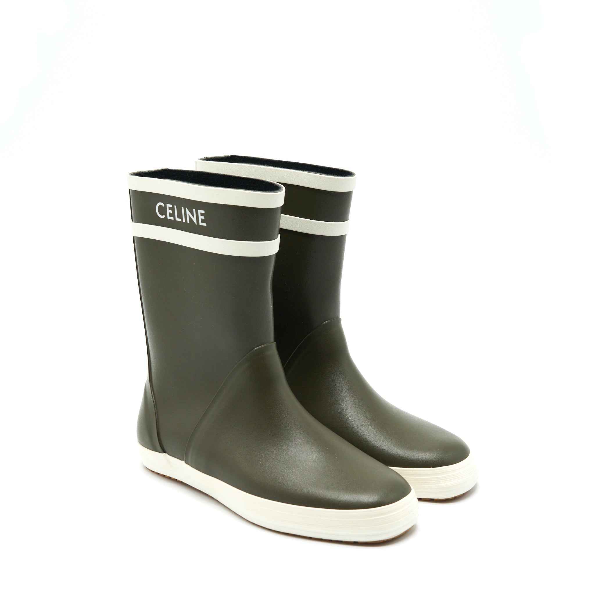 CELINE RAIN BOOST OLIVE GREEN