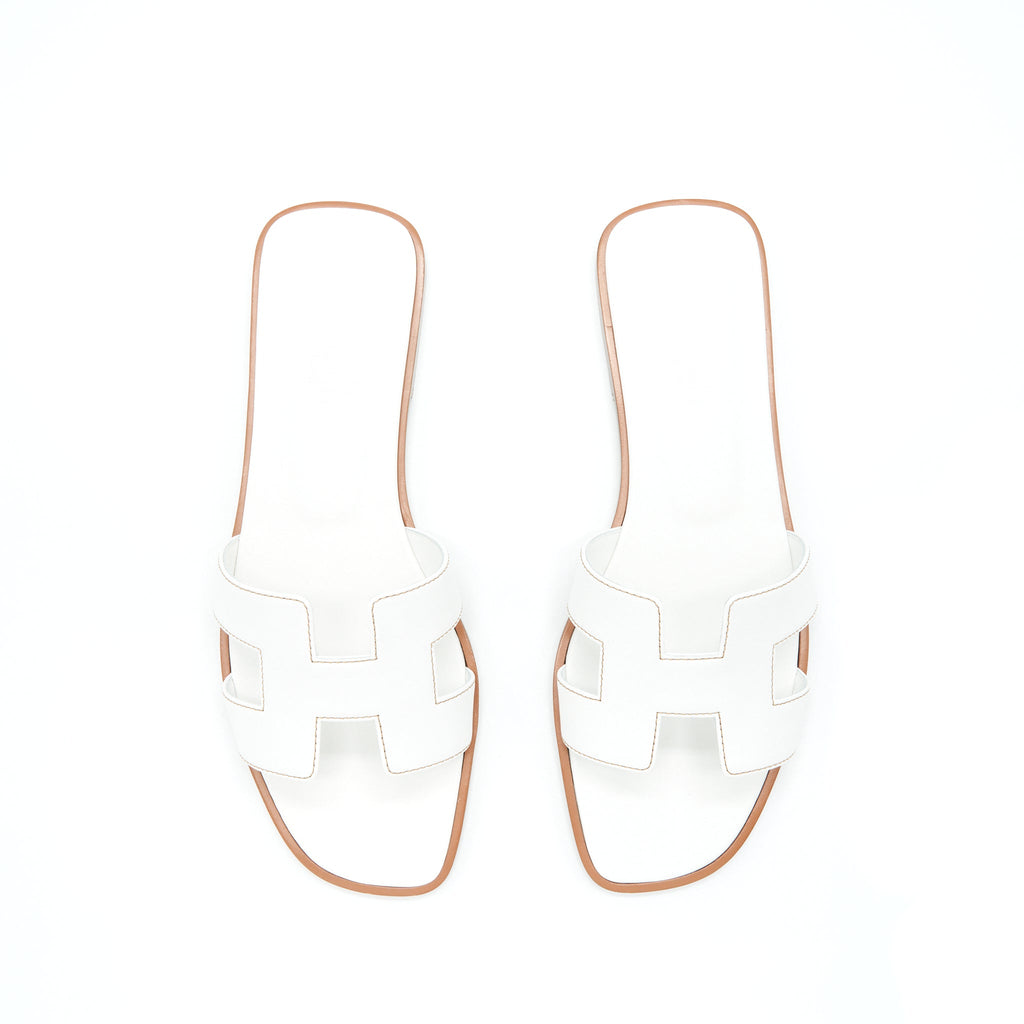 HERMES ORAN SANDAL BOX BLANC