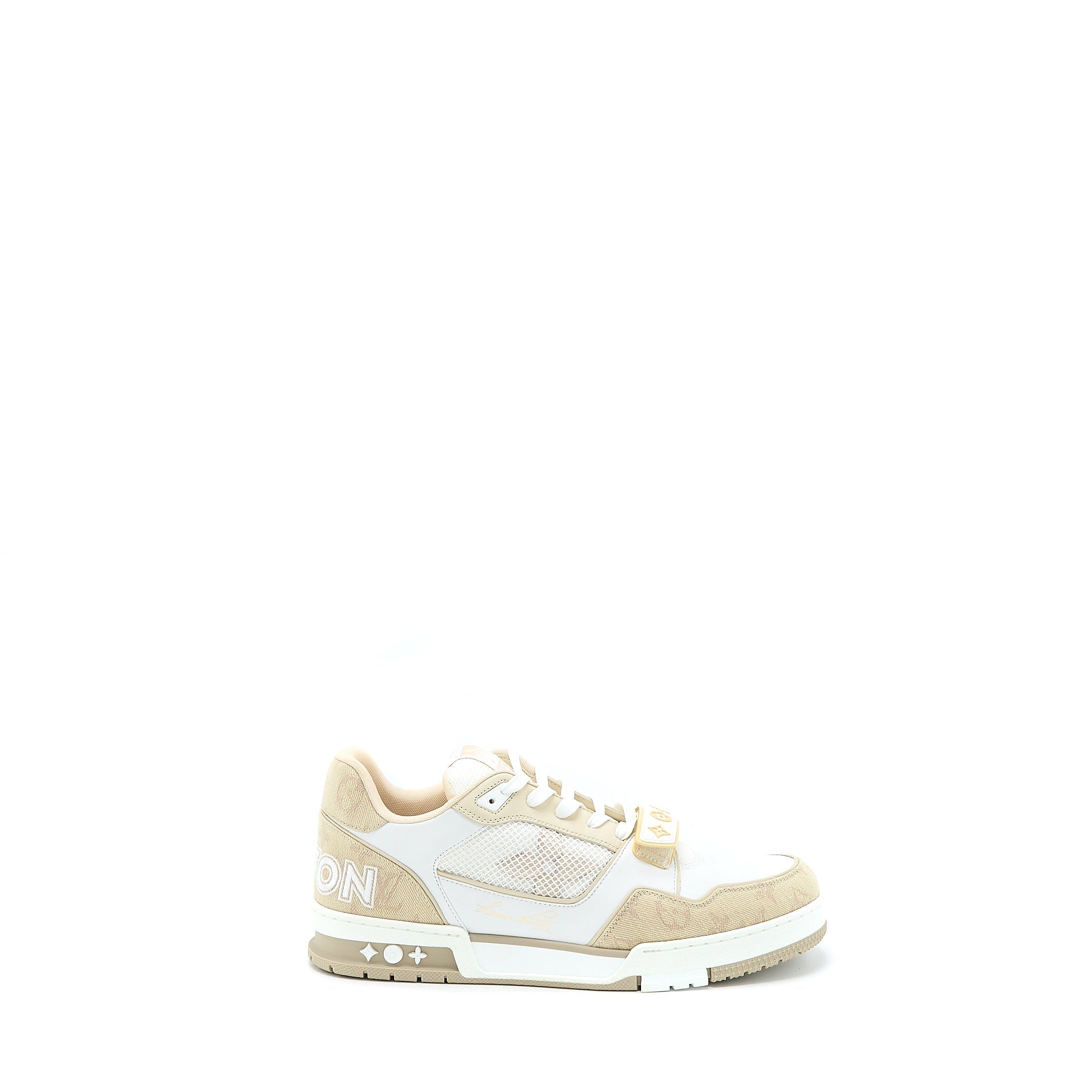 LOUIS VUITTON TRAINER SNEAKER MONOGRAM DENIM BEIGE