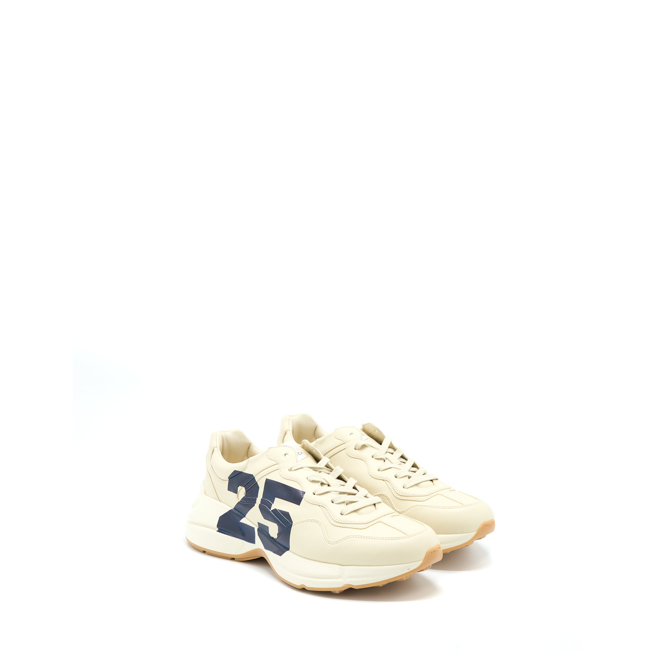 GUCCI MEN’S RHYTON SNEAKER WITH "" LEATHER IVORY/MULTICOLOUR