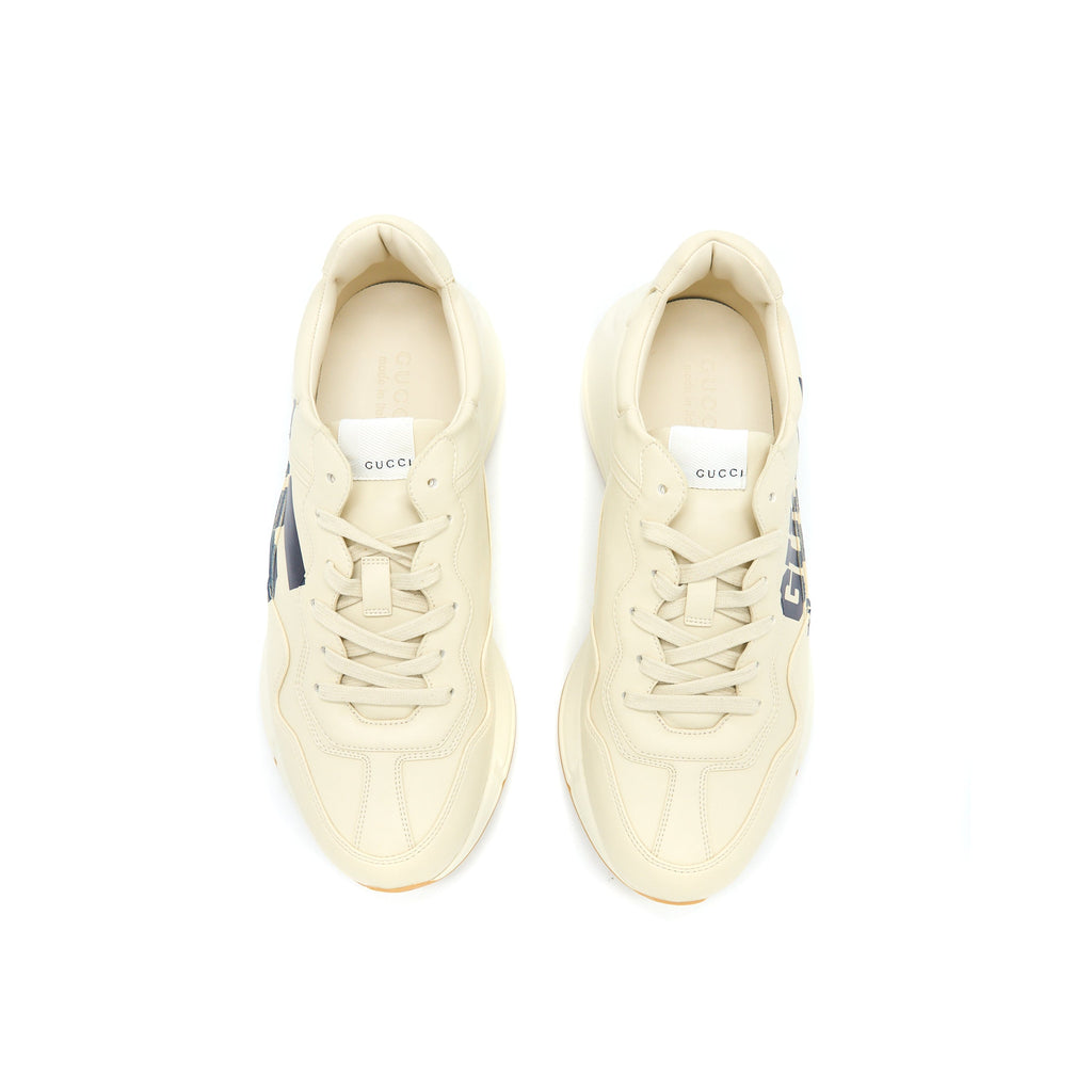 GUCCI MEN’S RHYTON SNEAKER WITH "" LEATHER IVORY/MULTICOLOUR