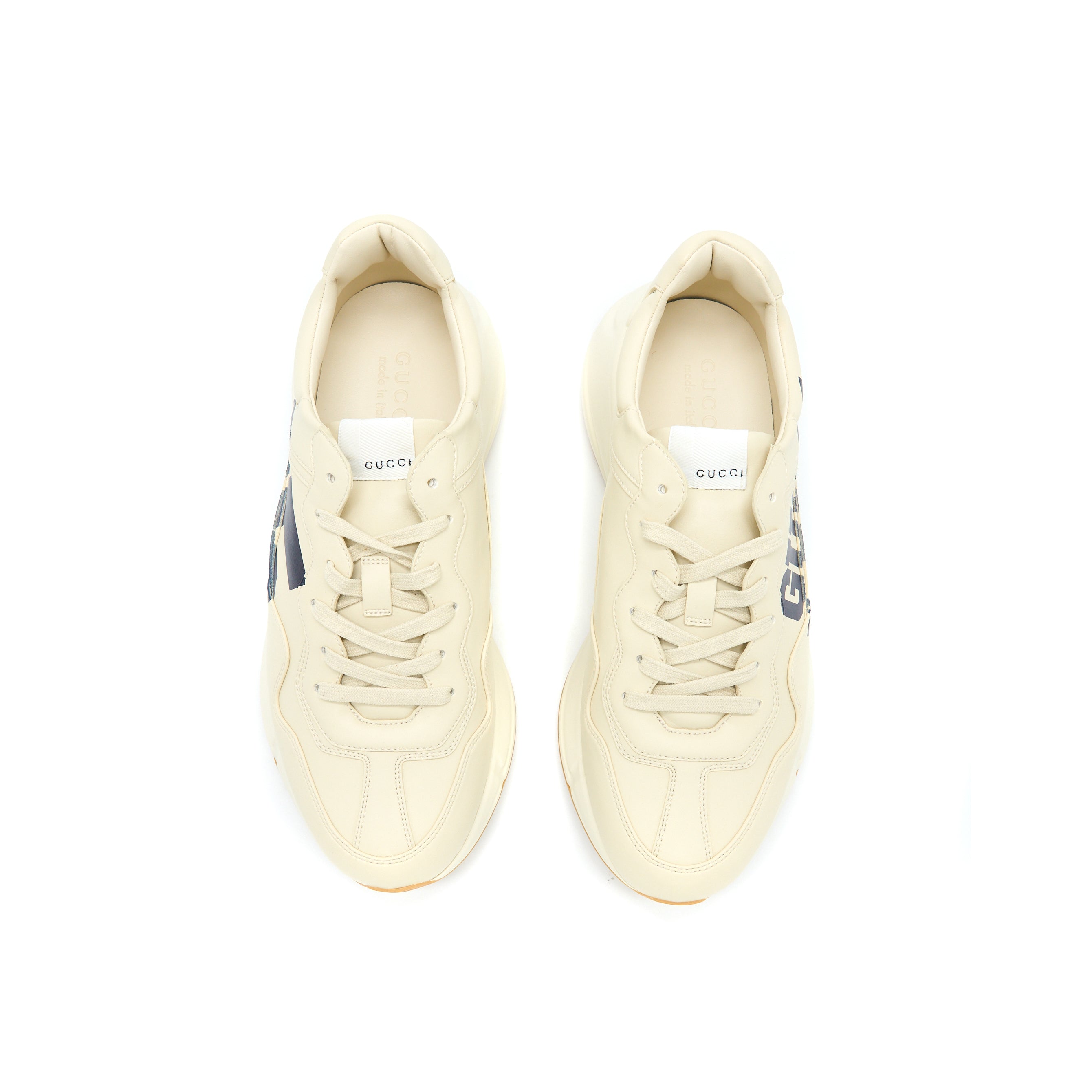 GUCCI MEN’S RHYTON SNEAKER WITH "" LEATHER IVORY/MULTICOLOUR
