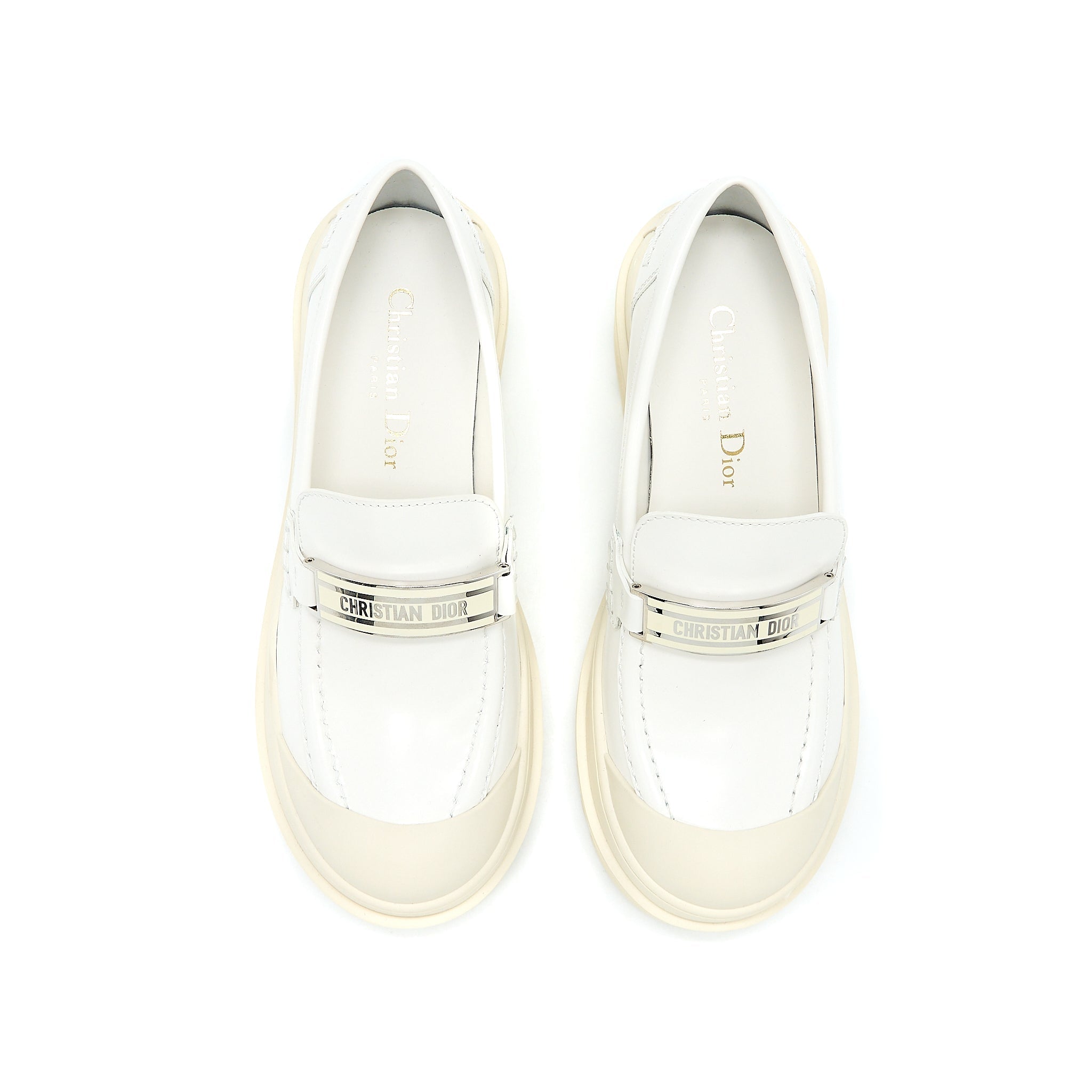 CHRISTIAN DIOR CODE LOAFER BRUSHED CALFSKIN WHITE SHW