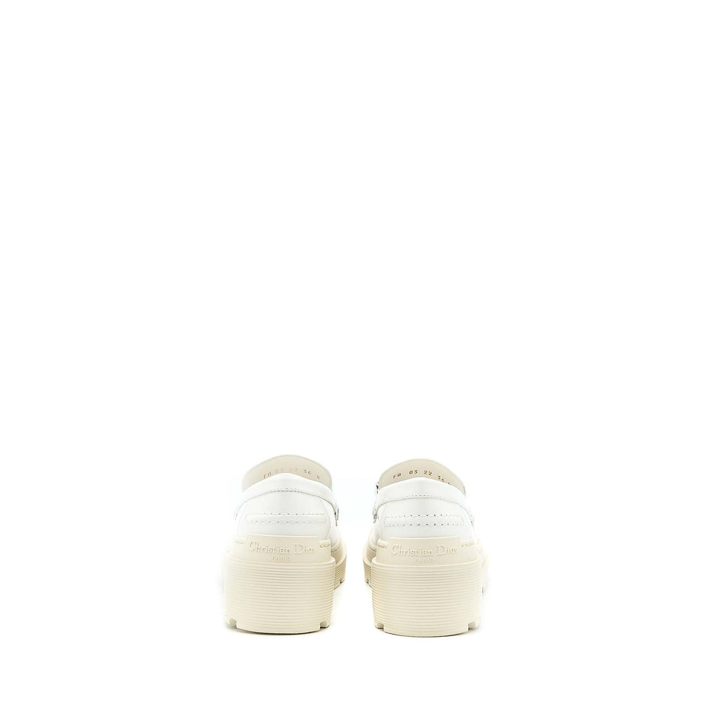 CHRISTIAN DIOR CODE LOAFER BRUSHED CALFSKIN WHITE SHW