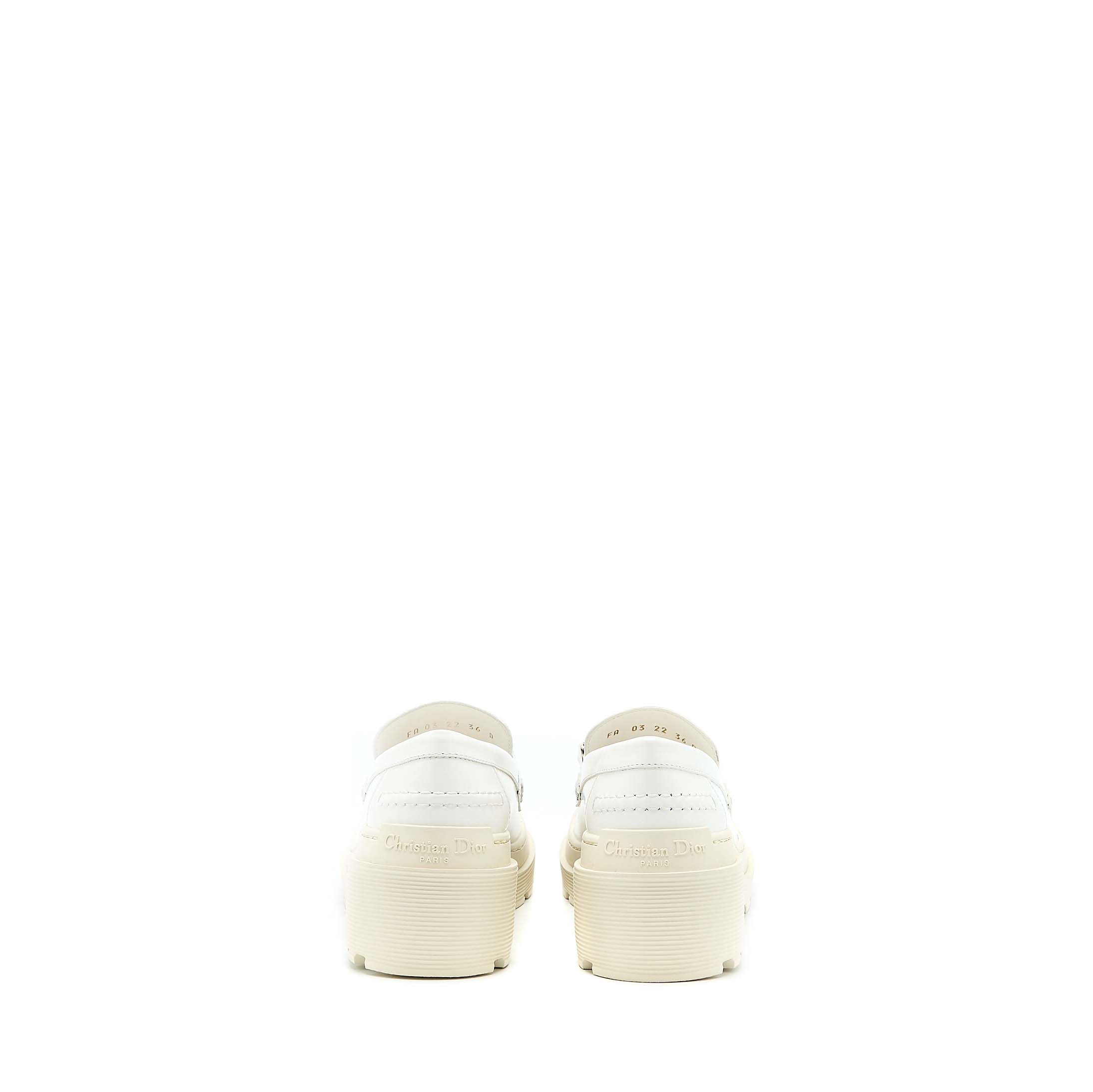CHRISTIAN DIOR CODE LOAFER BRUSHED CALFSKIN WHITE SHW