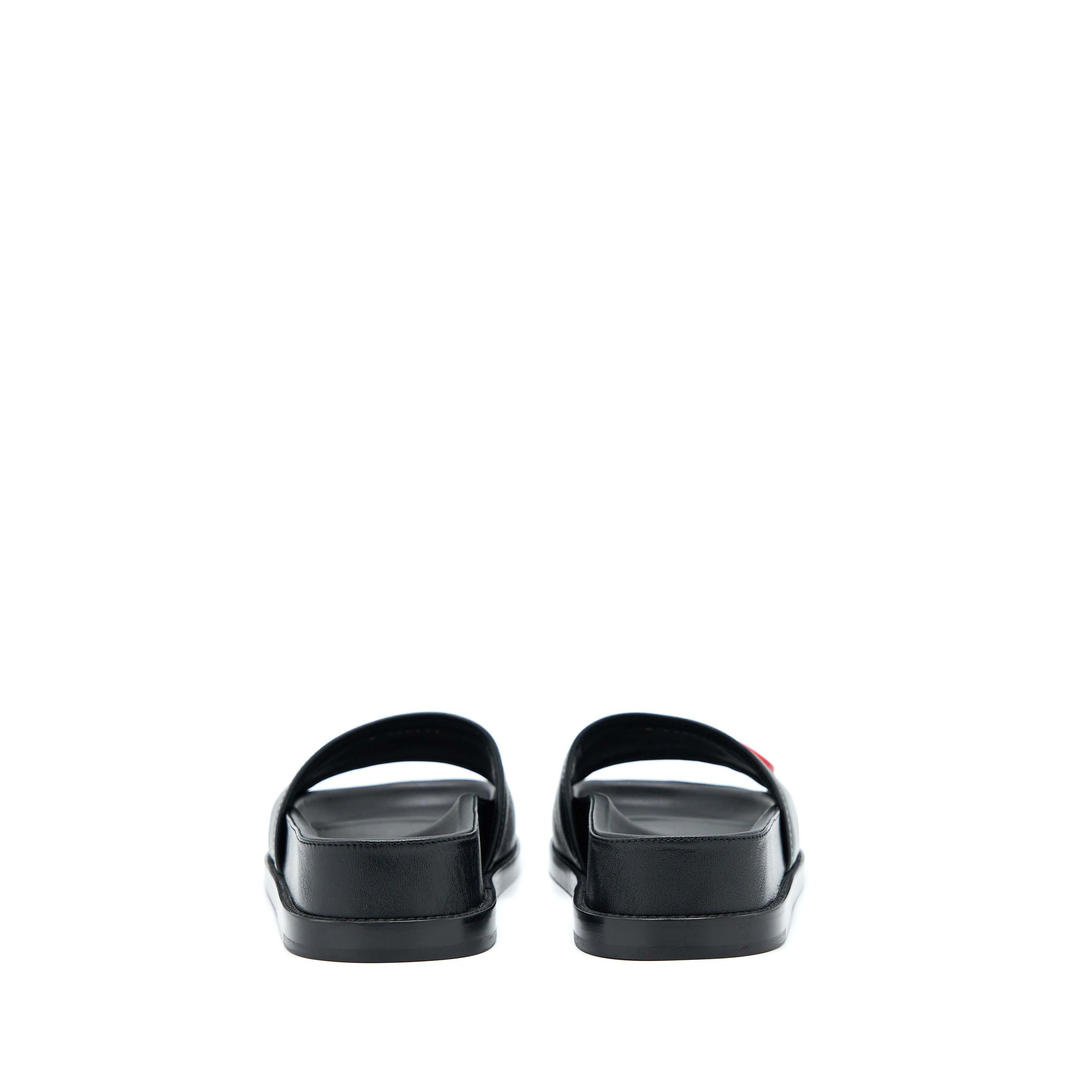 CHANEL LOGO MULTICOLOUR LETTER SLIDES BLACK