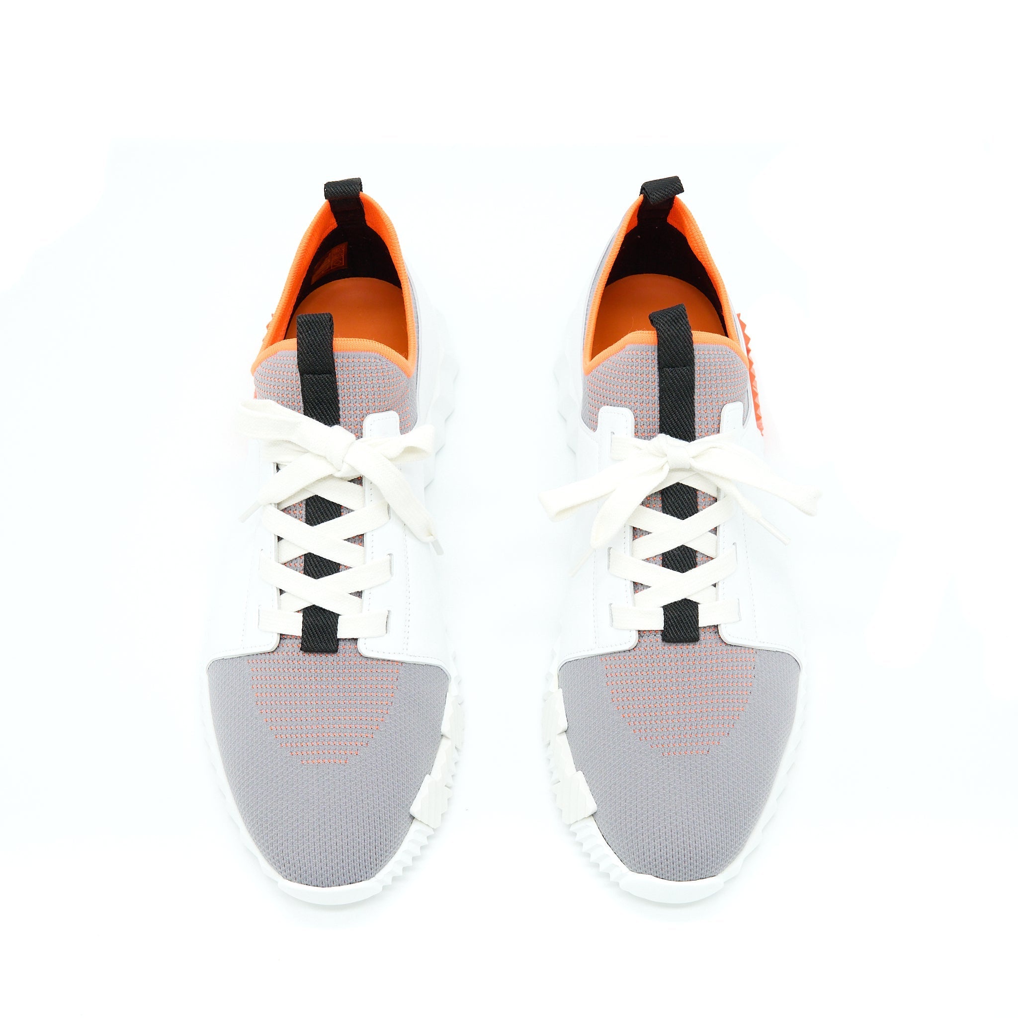 HERMES HOME QUICKER SNEAKER BLANC/ORANGE