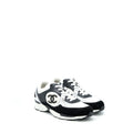CHANEL TRAINERS SUEDE BLACK/WHITE/SILVER