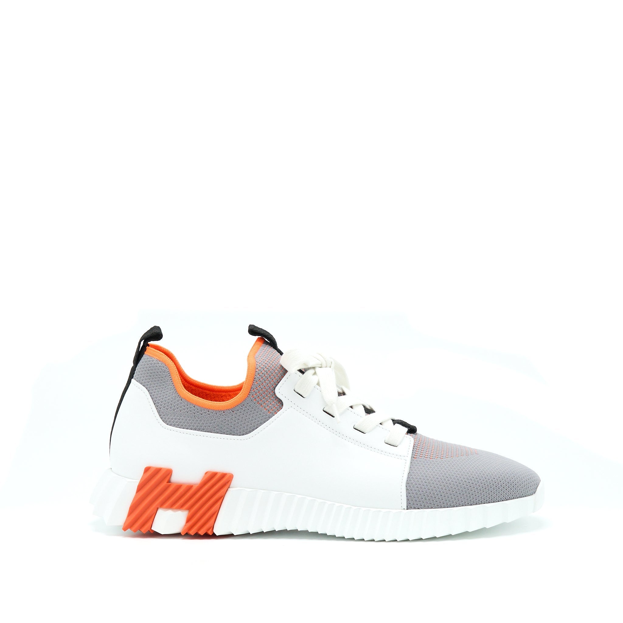 HERMES HOME QUICKER SNEAKER BLANC/ORANGE