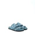 HERMES EXTRA SANDALS CHÈVRE VELOURS BLUE PINEDE