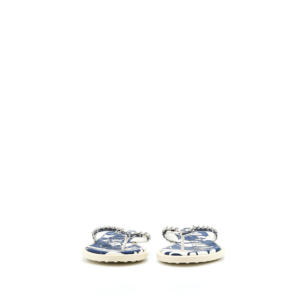 CHANEL FLIP FLOPS WITH CHAIN RUBBER/CANVAS MULTICOLOUR SHW